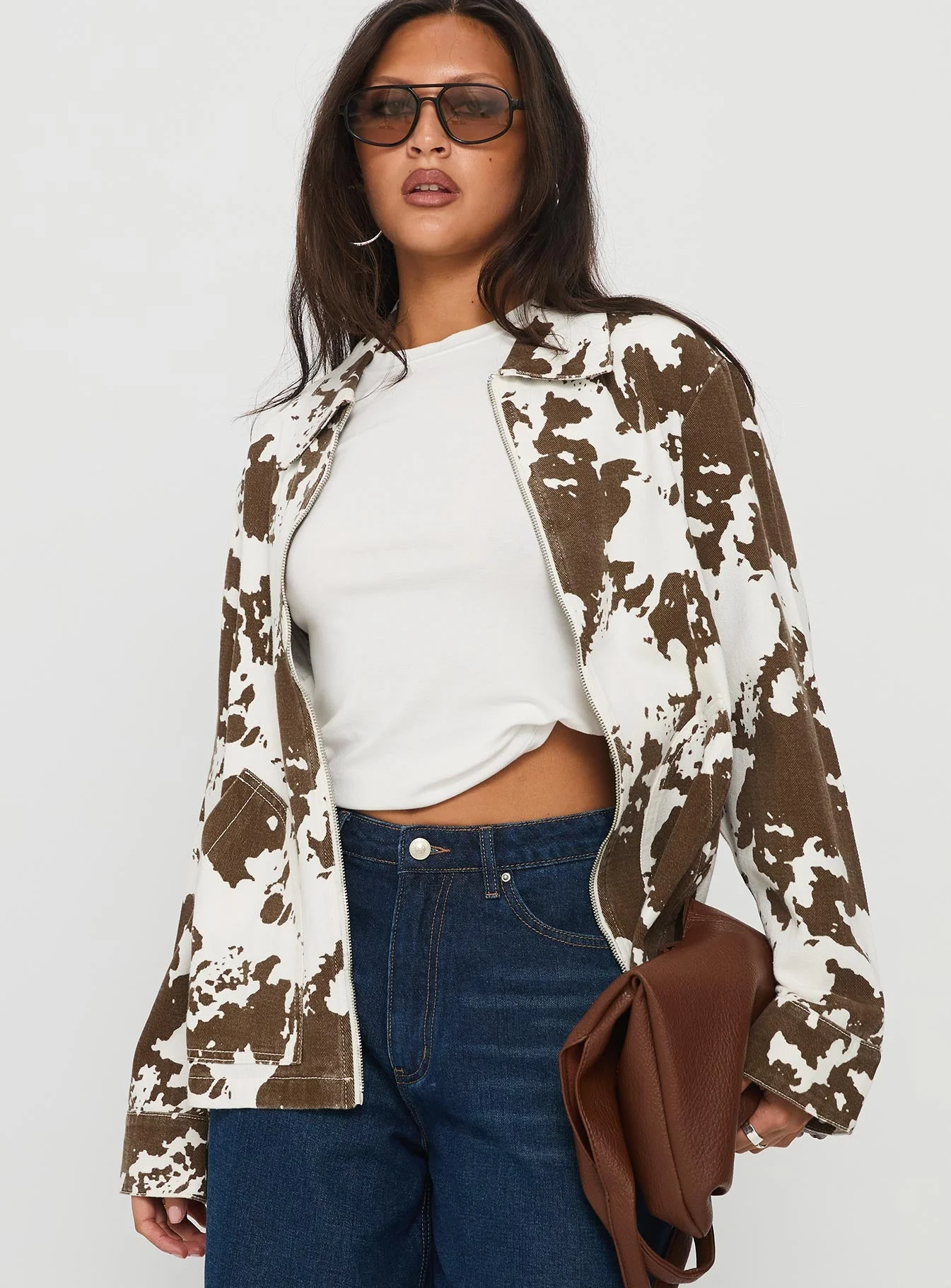 Another Life Zip Through Jacket Cow - Image 3