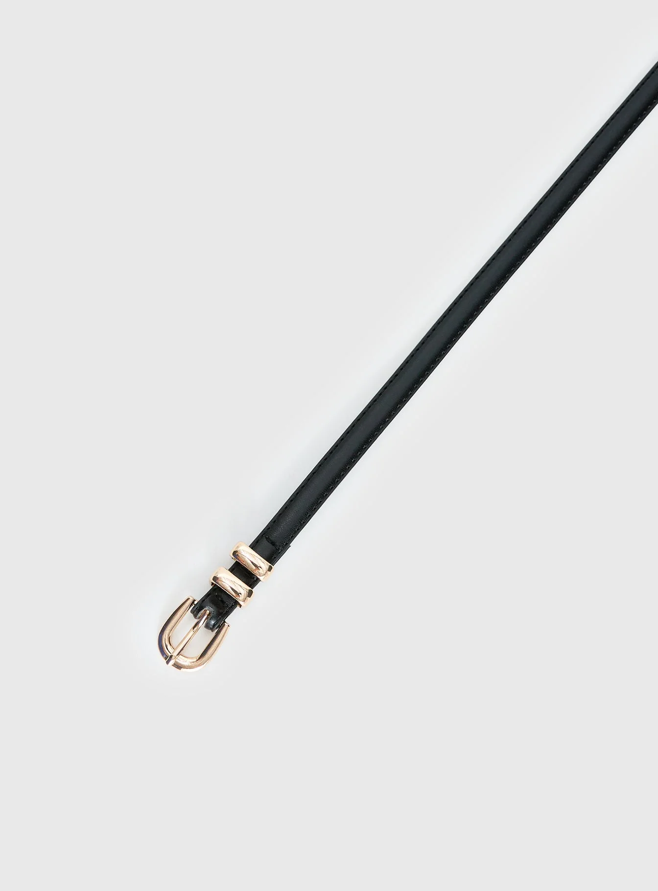 Antilles Faux Leather Micro Belt Black / Gold - Image 3