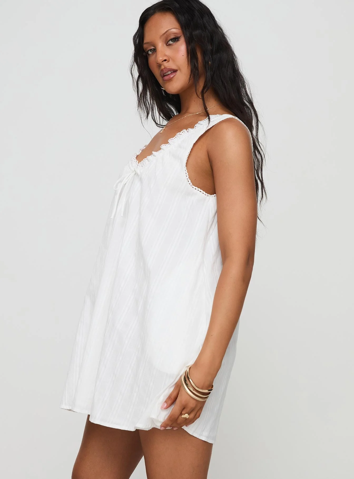 Antiquity Swing Mini Dress White Petite - Image 4