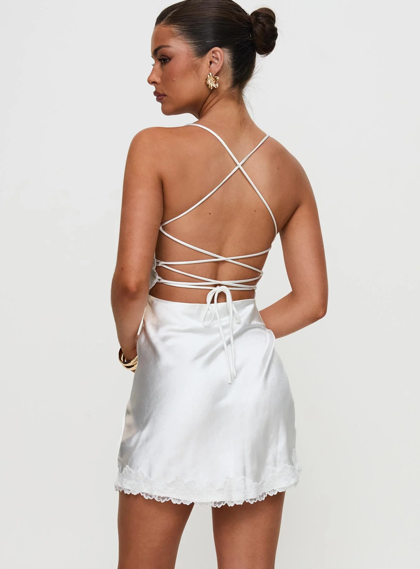 Anysa Mini Dress White - Image 8