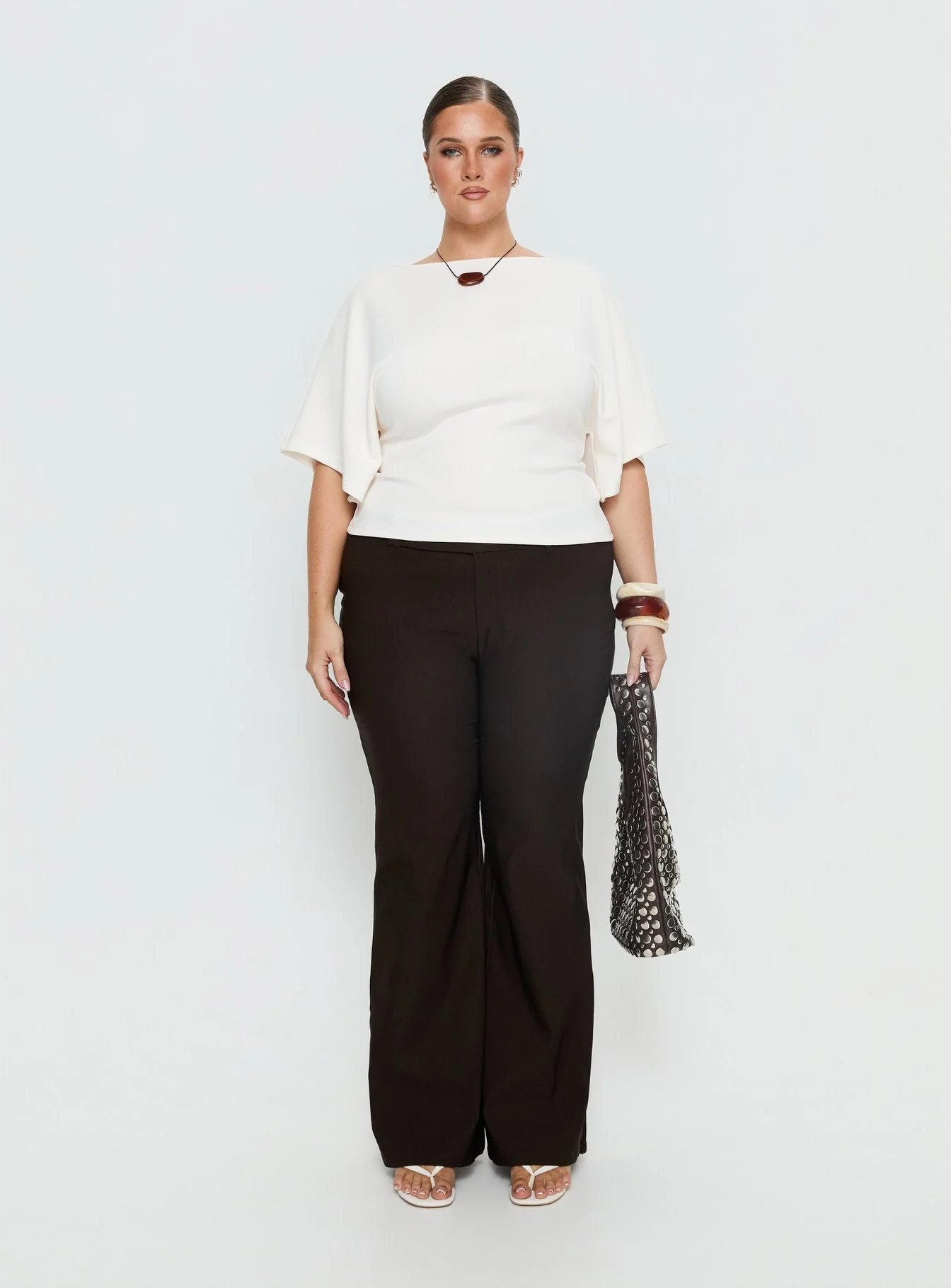 Arazia Cinched Short Sleeve Top White Curve - Image 7