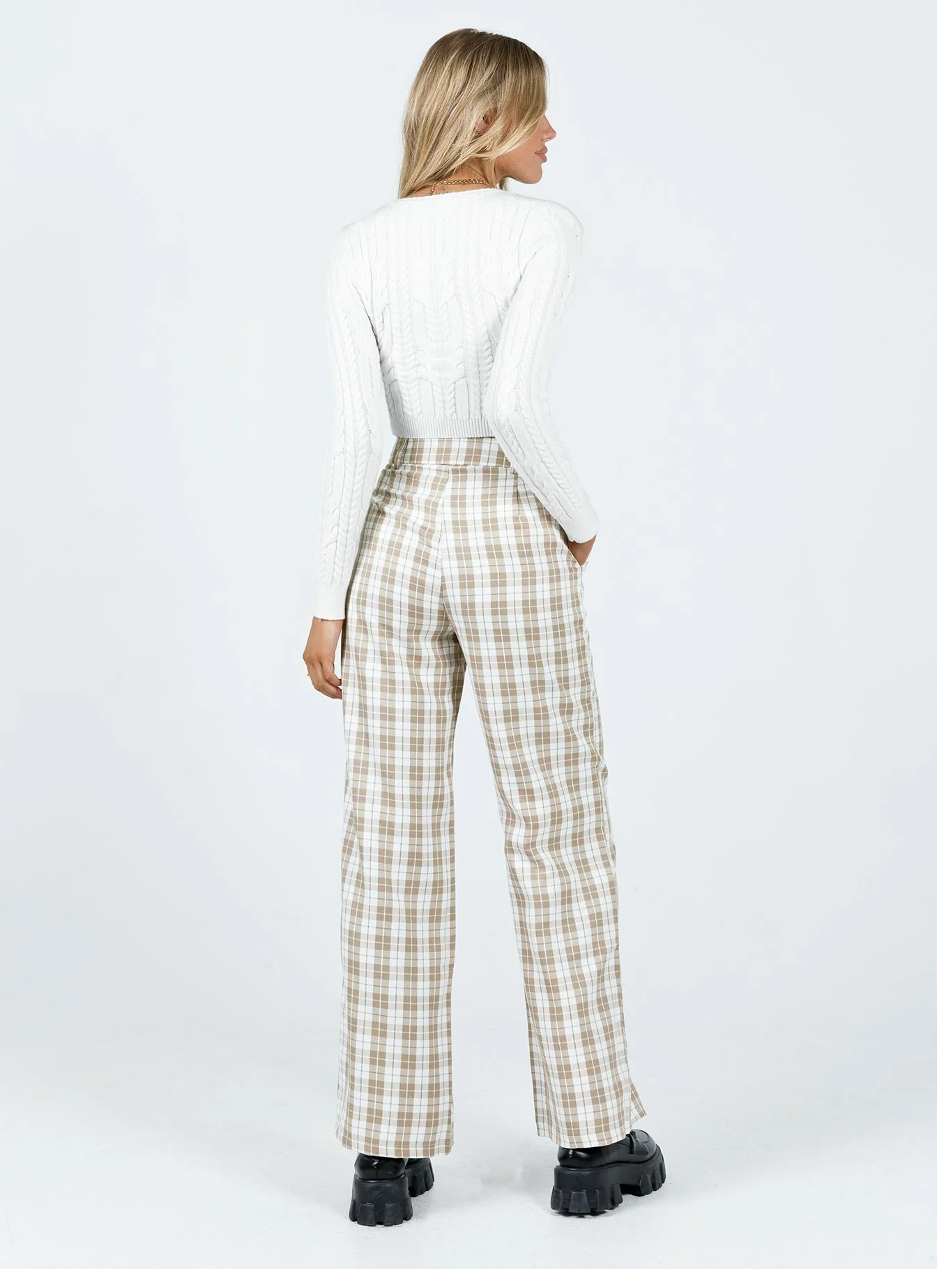 Archer Pants Beige Plaid - Image 5