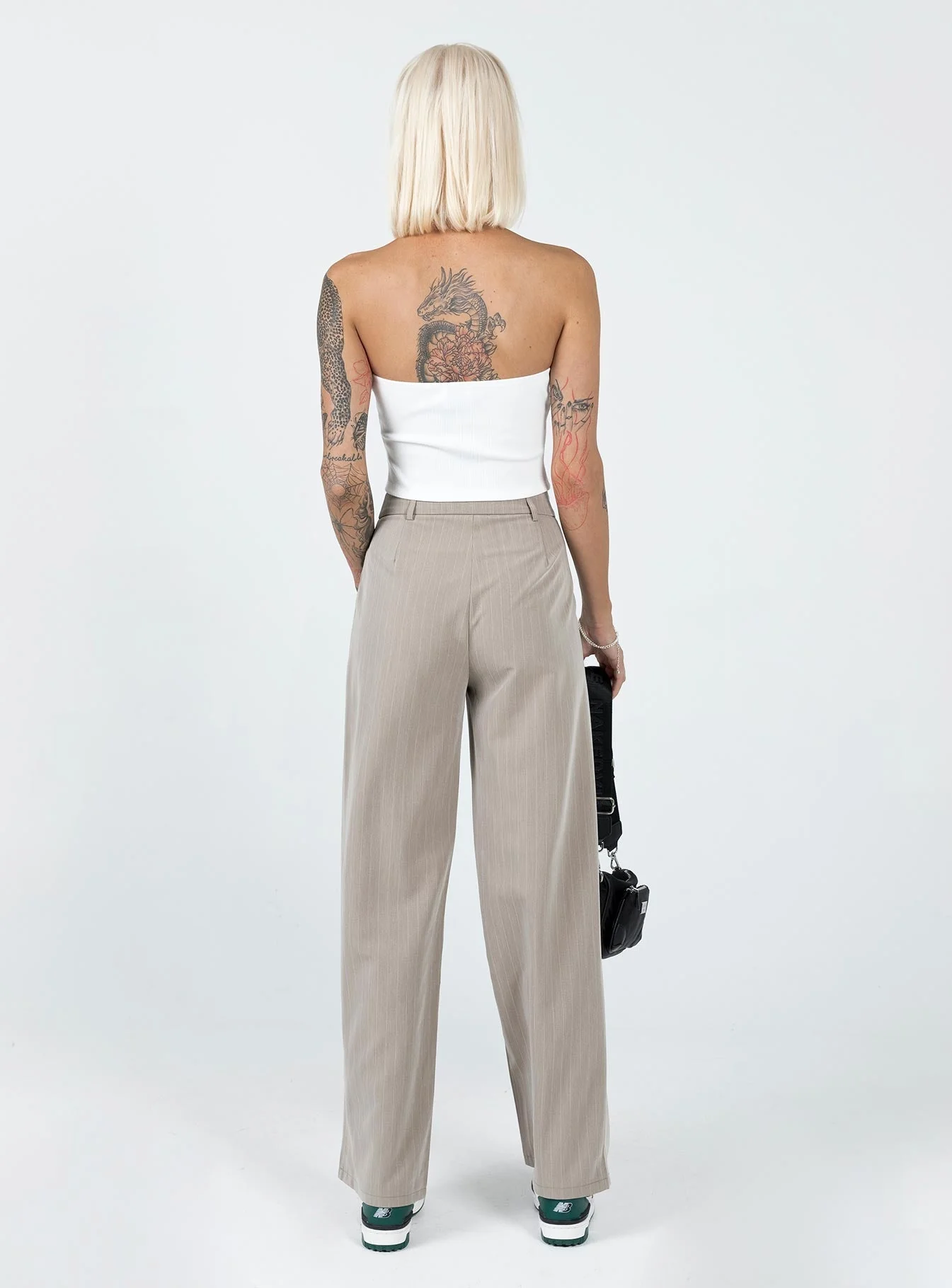 Archer Pants Pinstripe Beige - Image 4