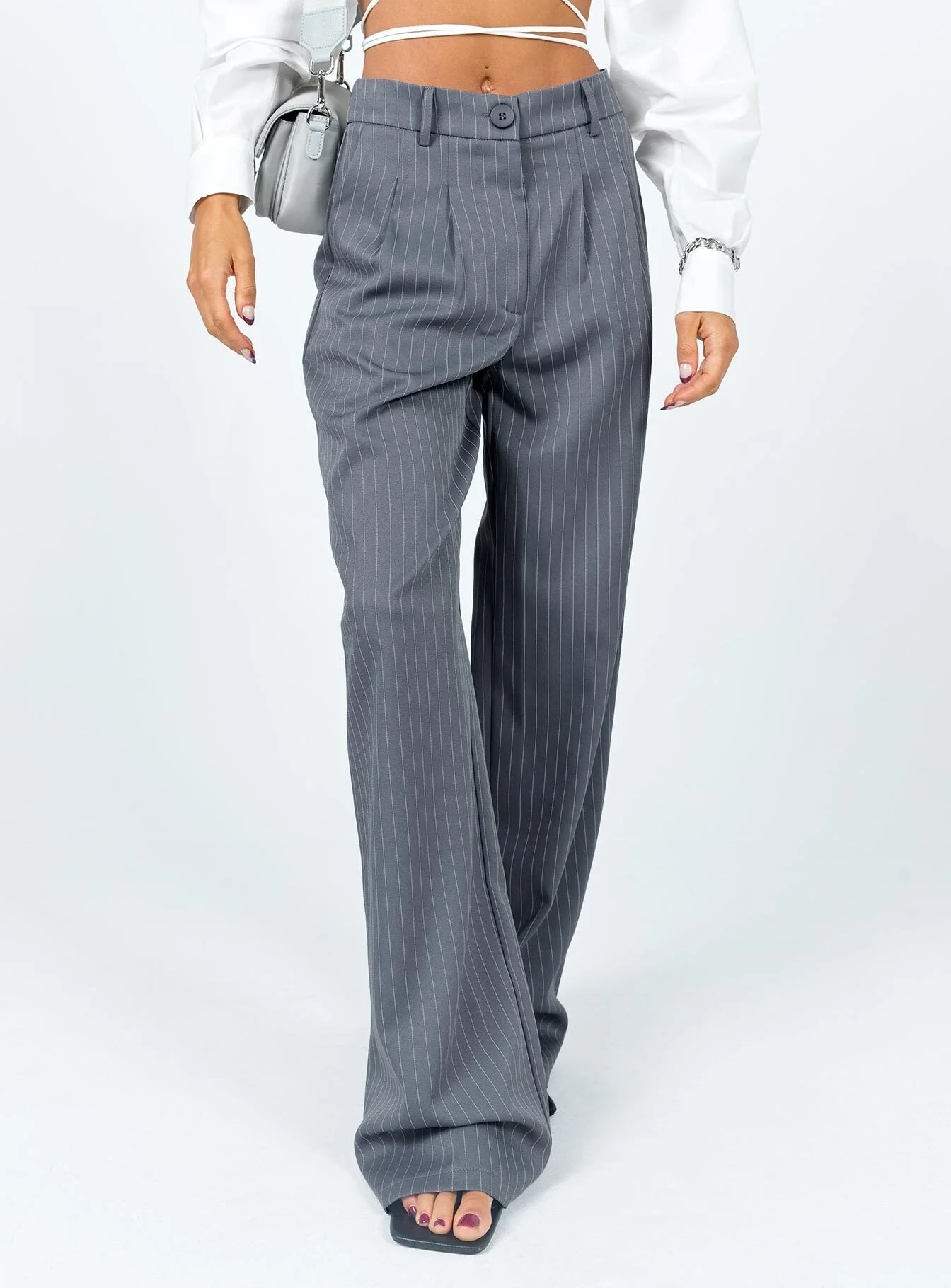 Archer Pants Pinstripe Grey - Image 2