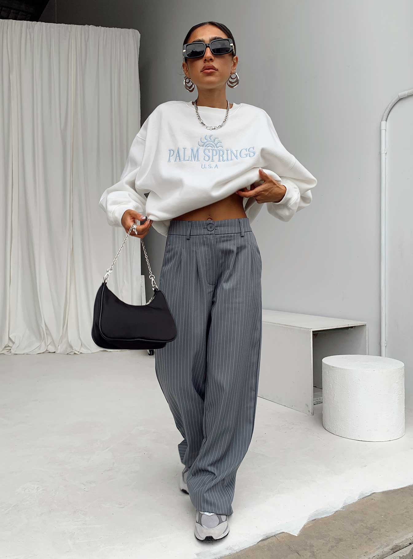 Archer Pants Pinstripe Grey - Image 6