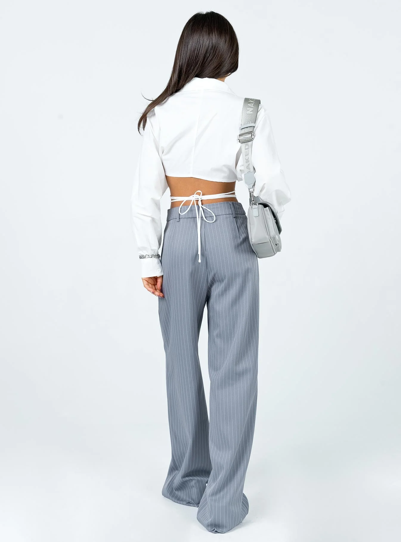 Archer Pants Pinstripe Grey Petite - Image 5