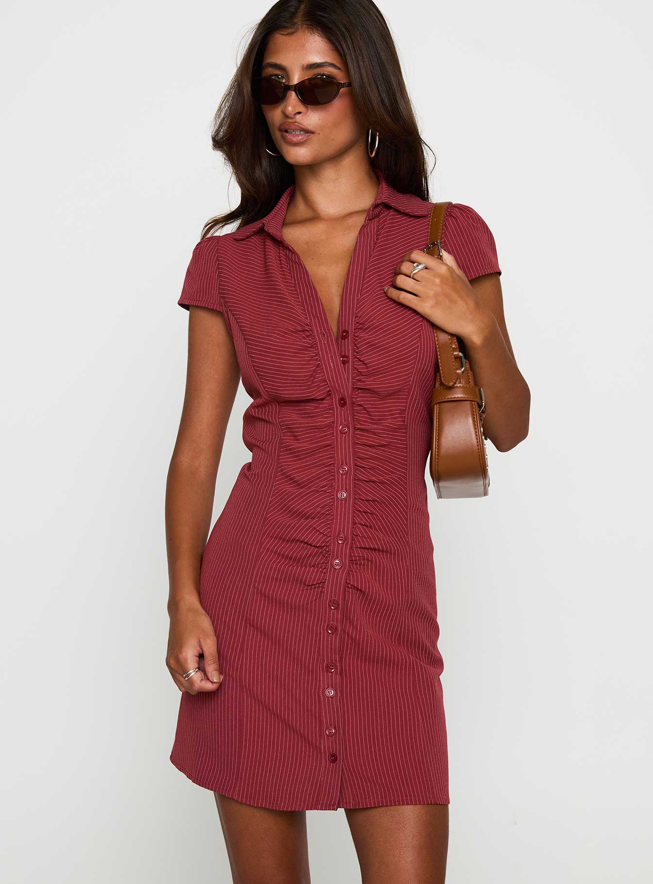 Arianwyn Mini Dress Burgundy - Image 2