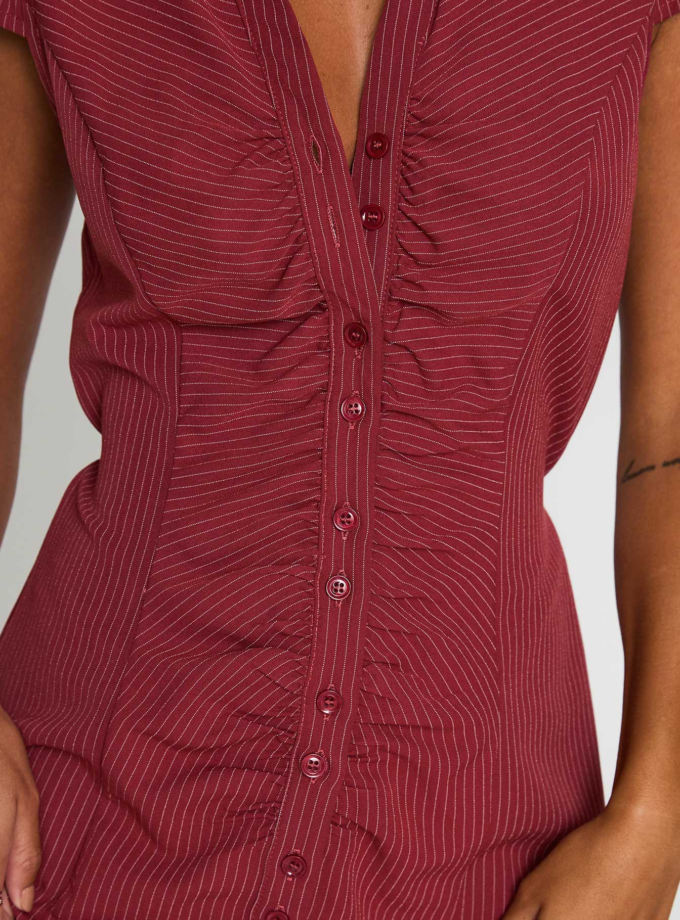 Arianwyn Mini Dress Burgundy - Image 6