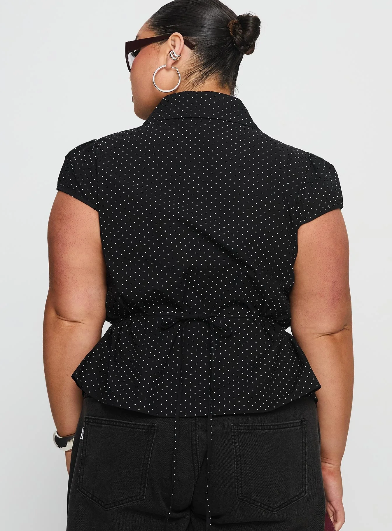 Arianwyn Short Sleeve Shirt Black Polka Curve - Image 5