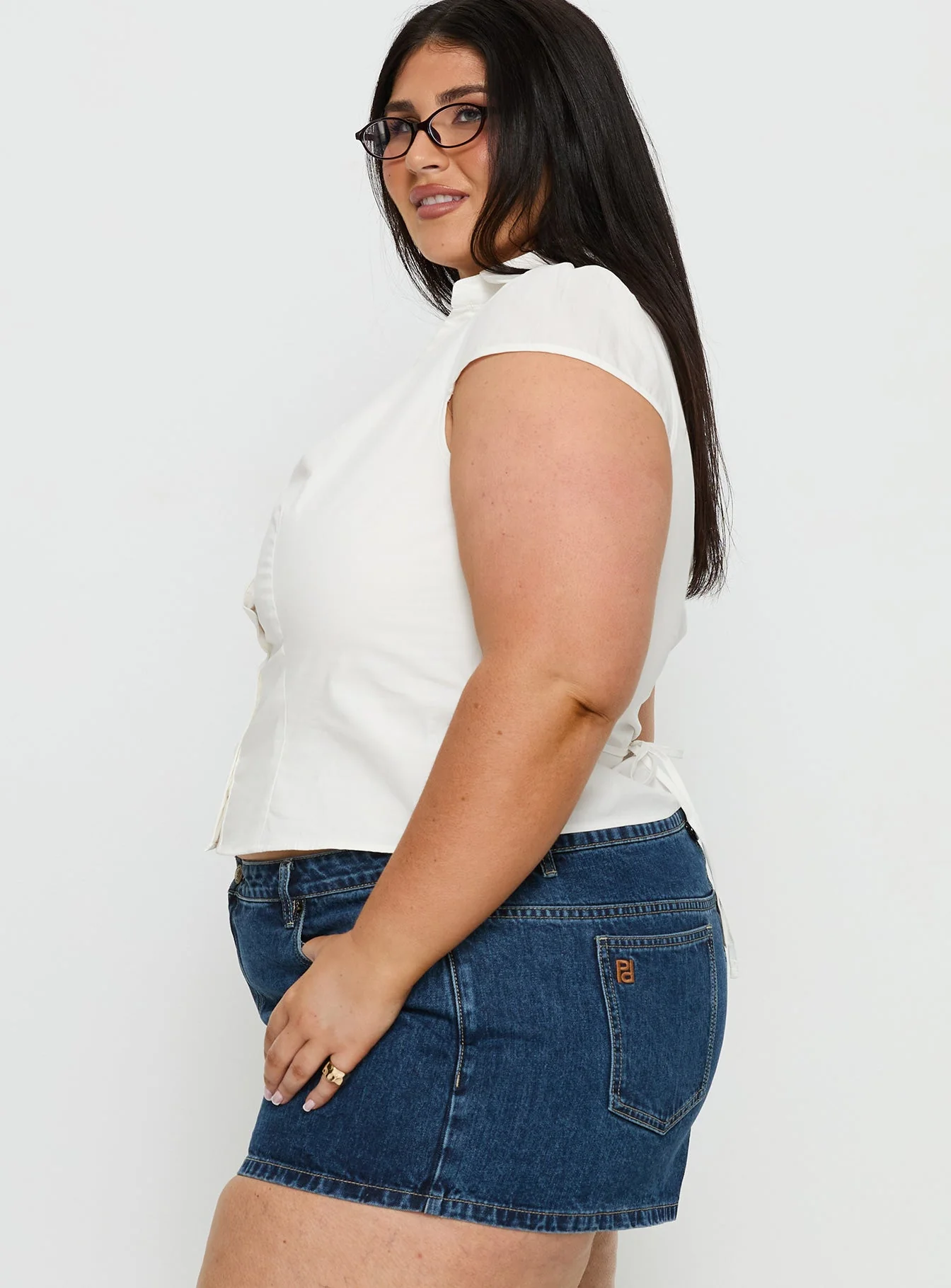 Arianwyn Short Sleeve Shirt White Curve - Image 4