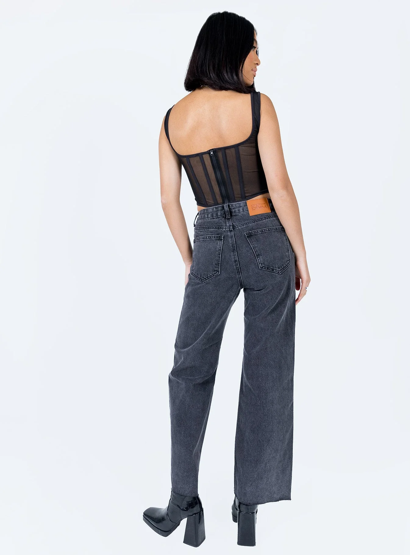 Arlington High Rise Straight Leg Denim Jeans Black - Image 10