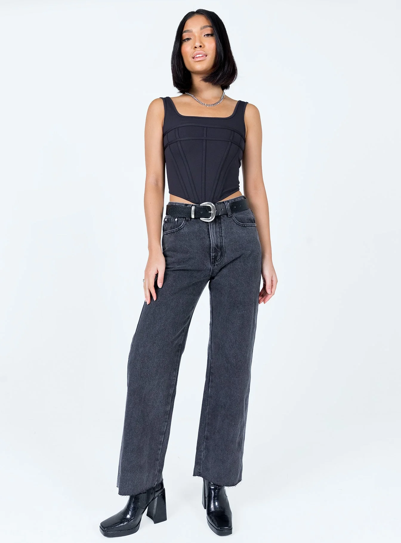 Arlington High Rise Straight Leg Denim Jeans Black - Image 8