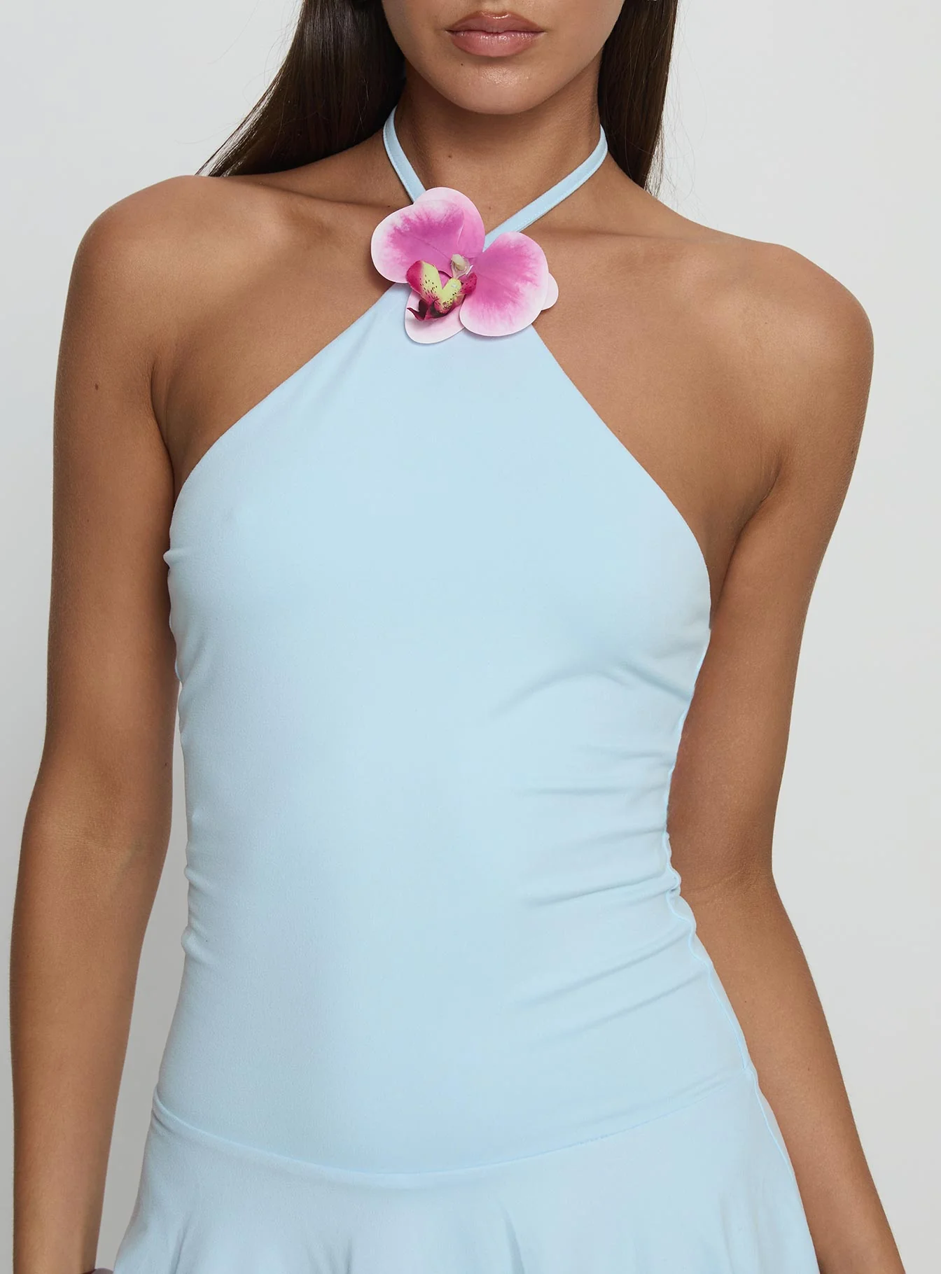 Arnon Flower Detail Playsuit Blue - Image 6
