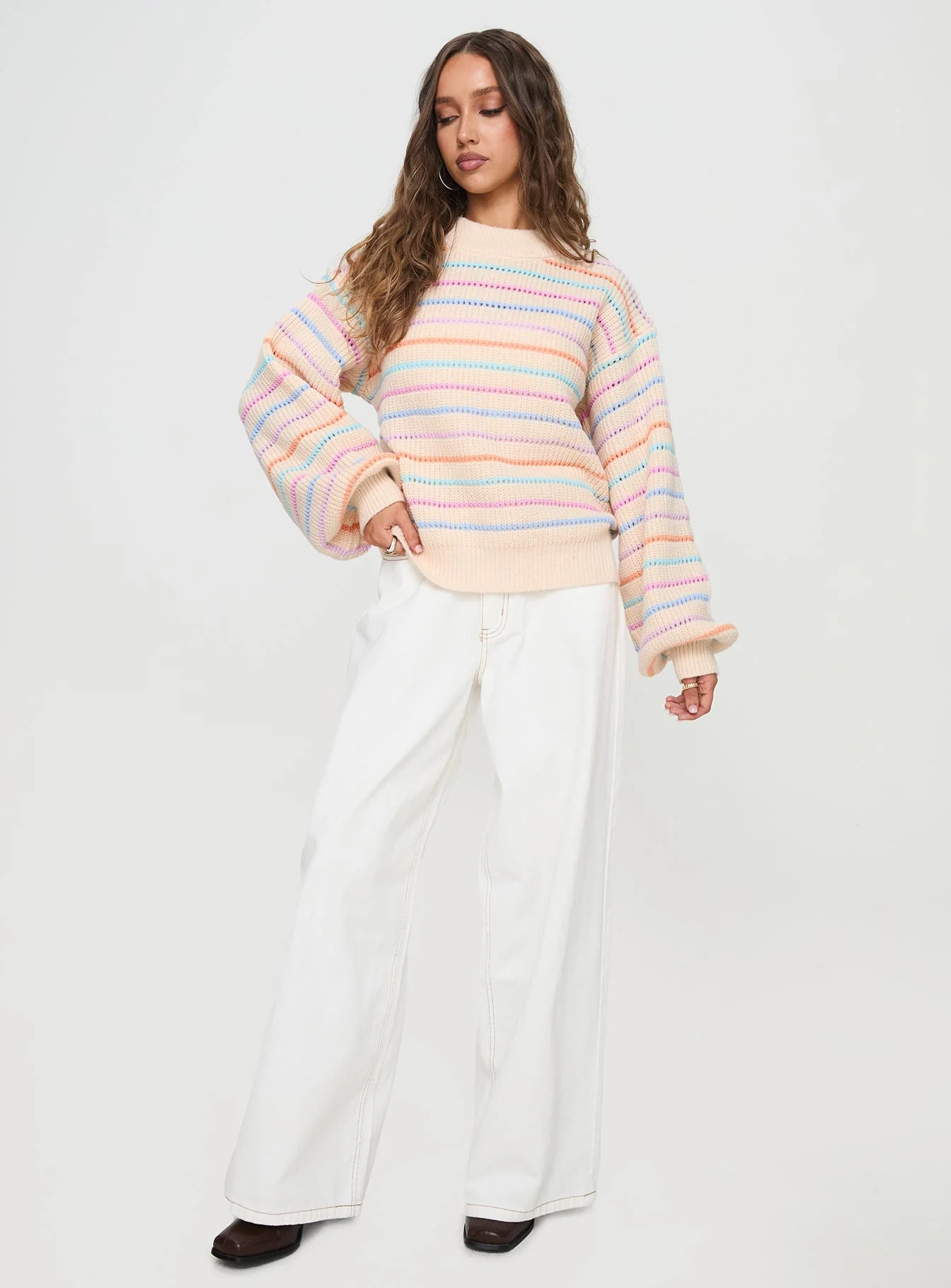 Harmony Balloon Sleeve Knit Sweater Multi - Image 3