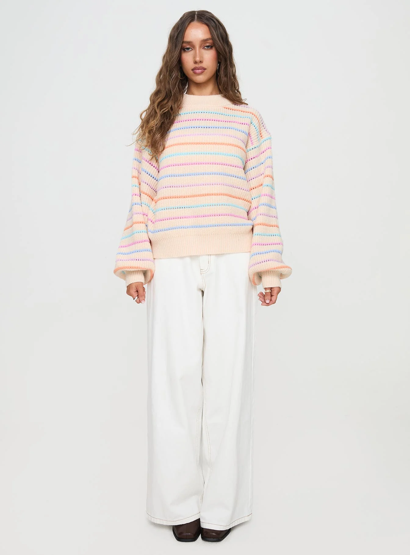 Harmony Balloon Sleeve Knit Sweater Multi - Image 7
