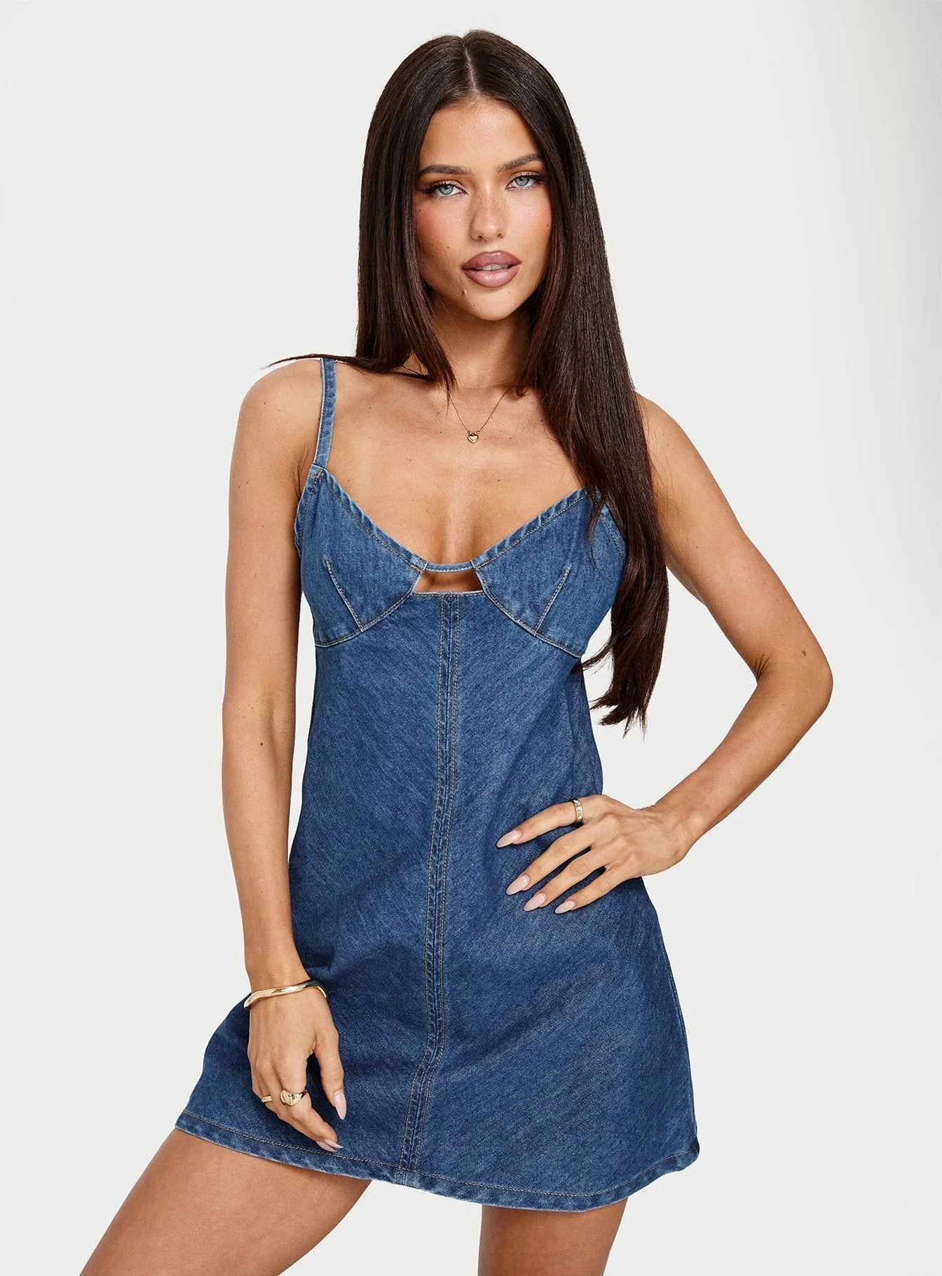 Arwen Denim Mini Dress Blue - Image 8