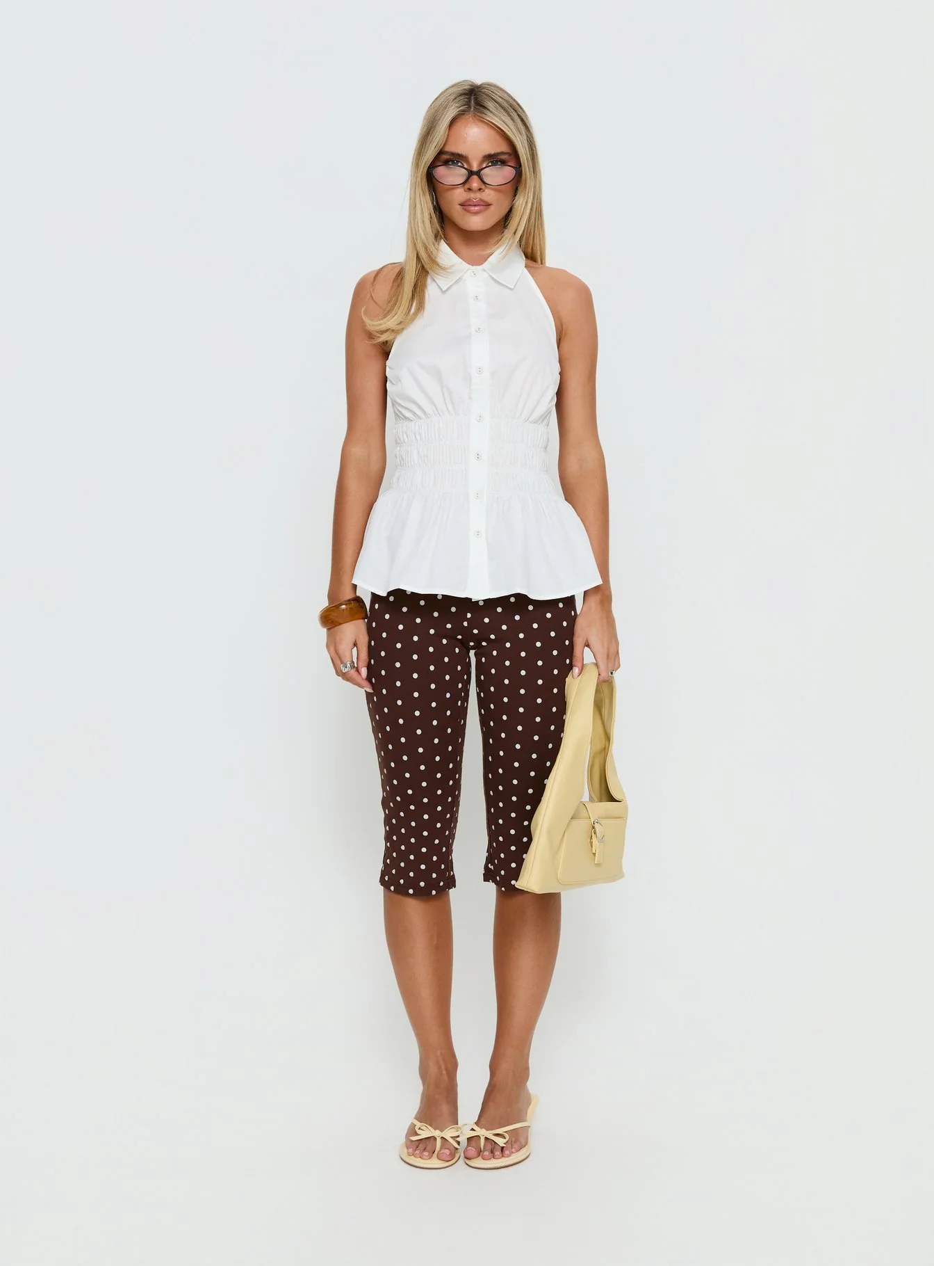 As You Are Shirred Halter Top White - Image 7