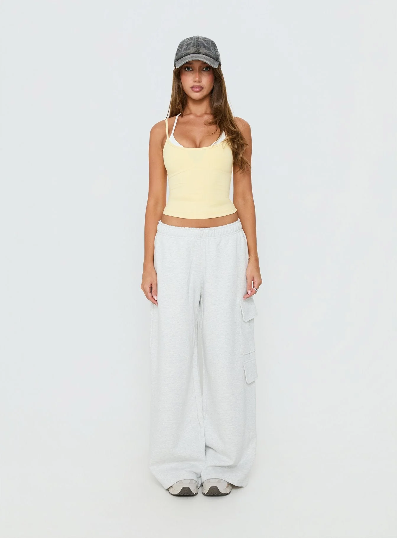 Ascend Layered Halter Tank Top Yellow / White - Image 7