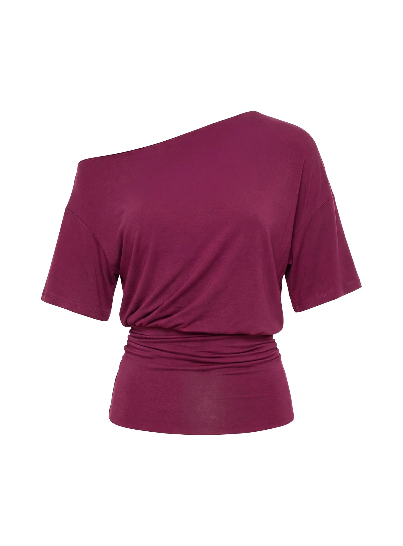 Ashlinn Off Shoulder Drapey Top Cherry Lacquer - Image 8