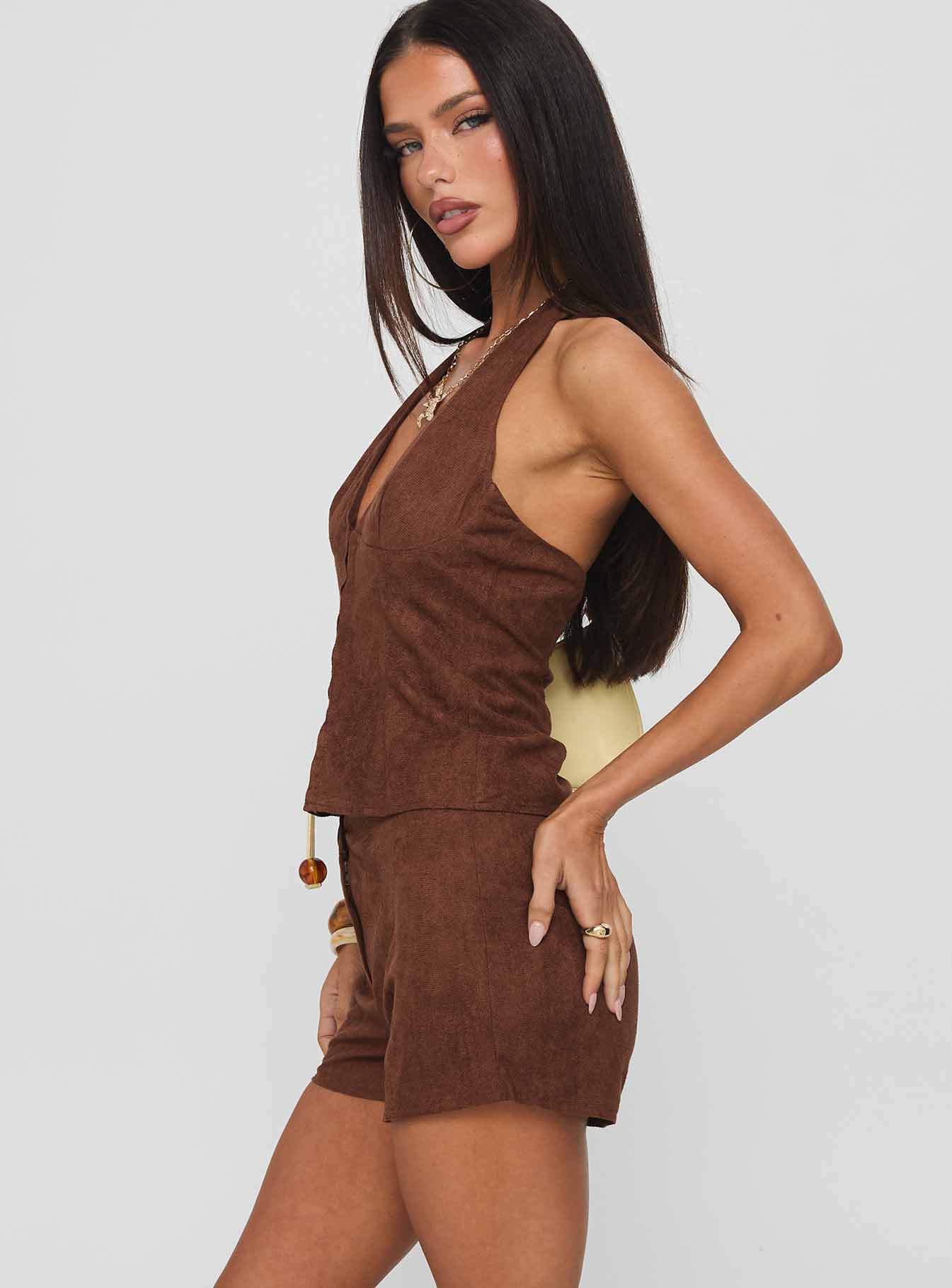 At Your Place Halter Set Brown - Image 3