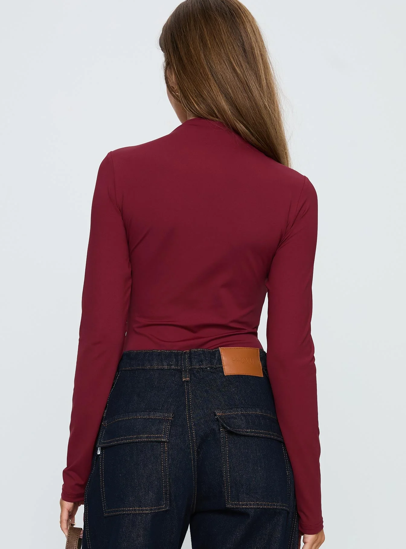 Augustness Long Sleeve Bodysuit Burgundy - Image 5