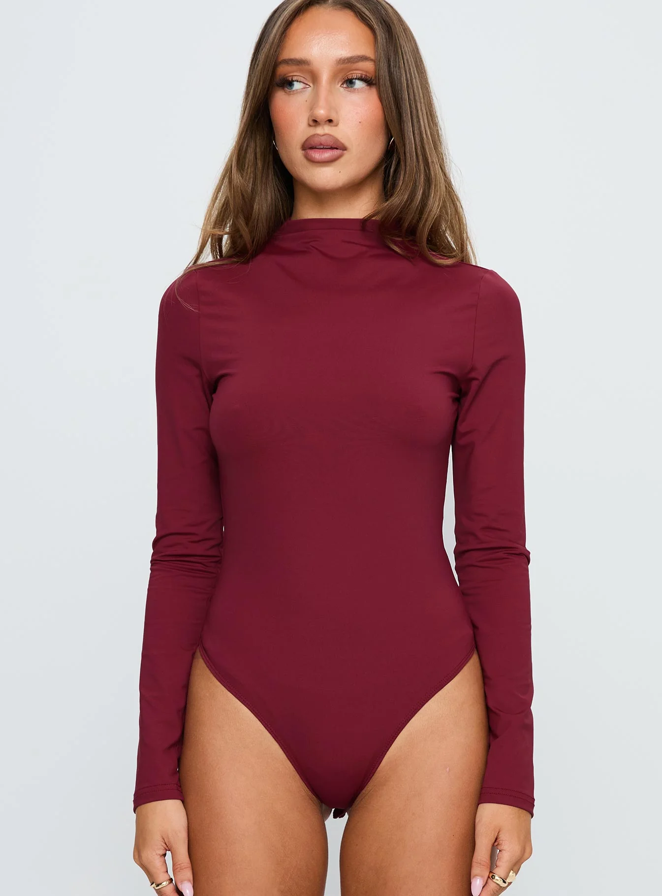 Augustness Long Sleeve Bodysuit Burgundy - Image 9