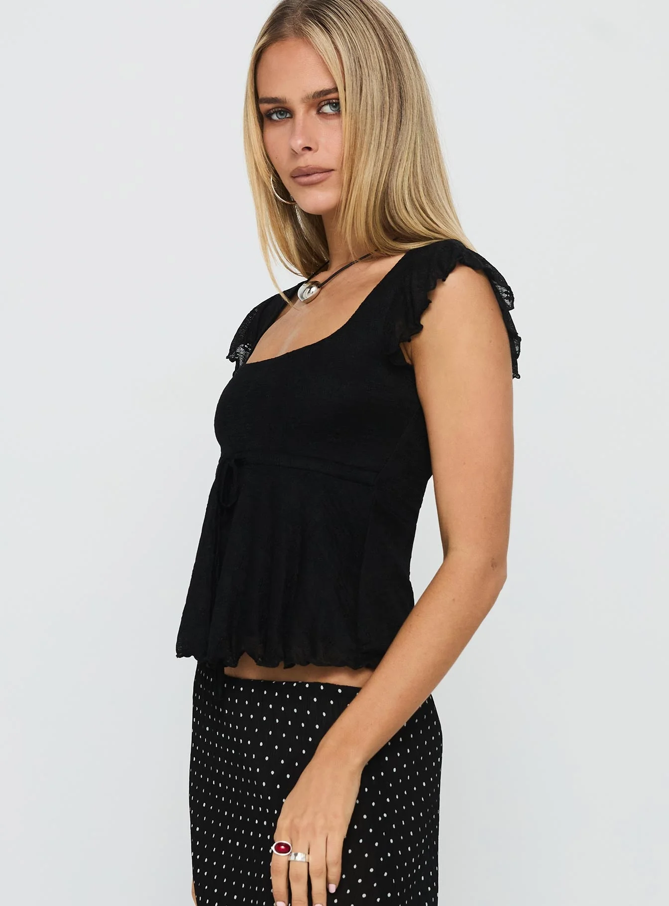 Auroraah Frill Top Black - Image 4