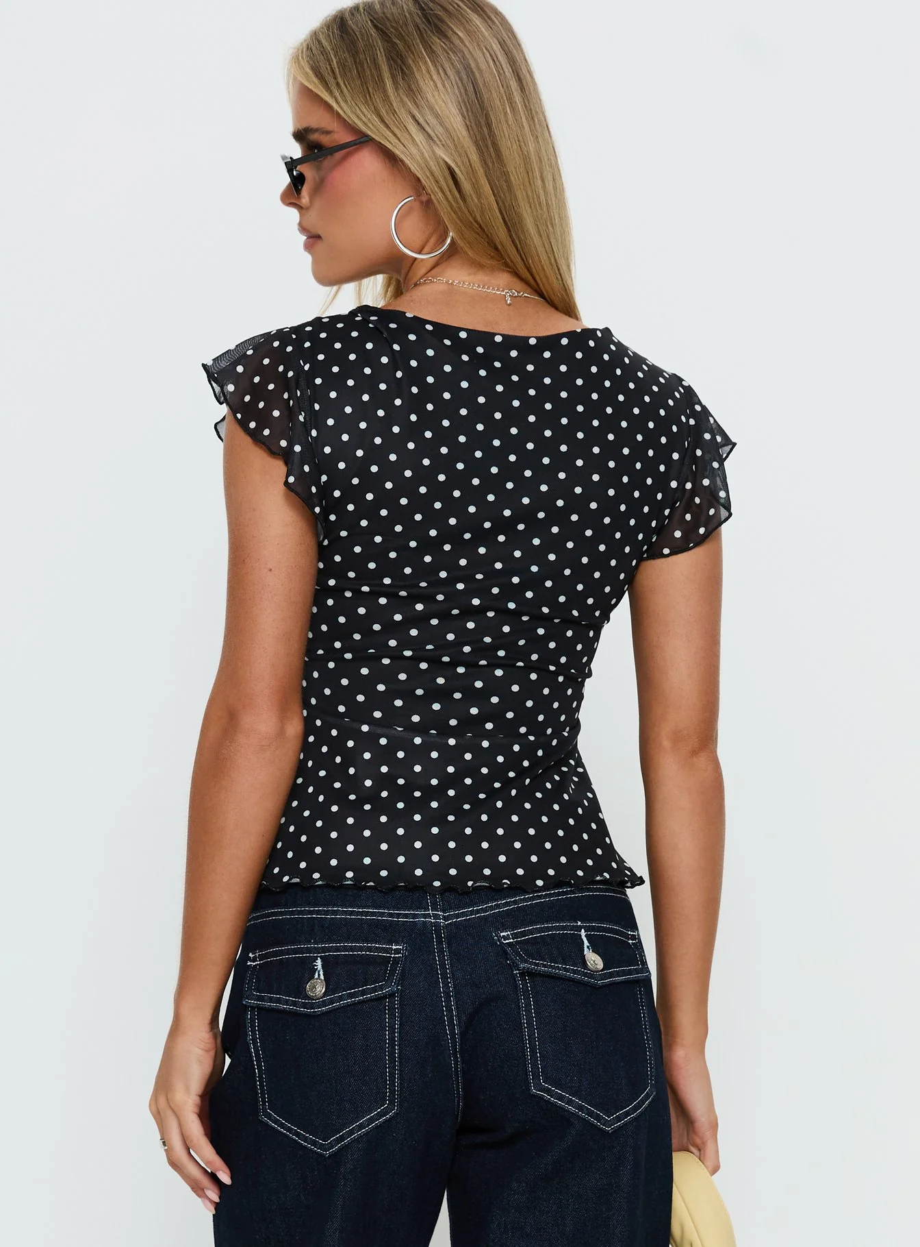 Auroraah Frill Top Black Polka - Image 5