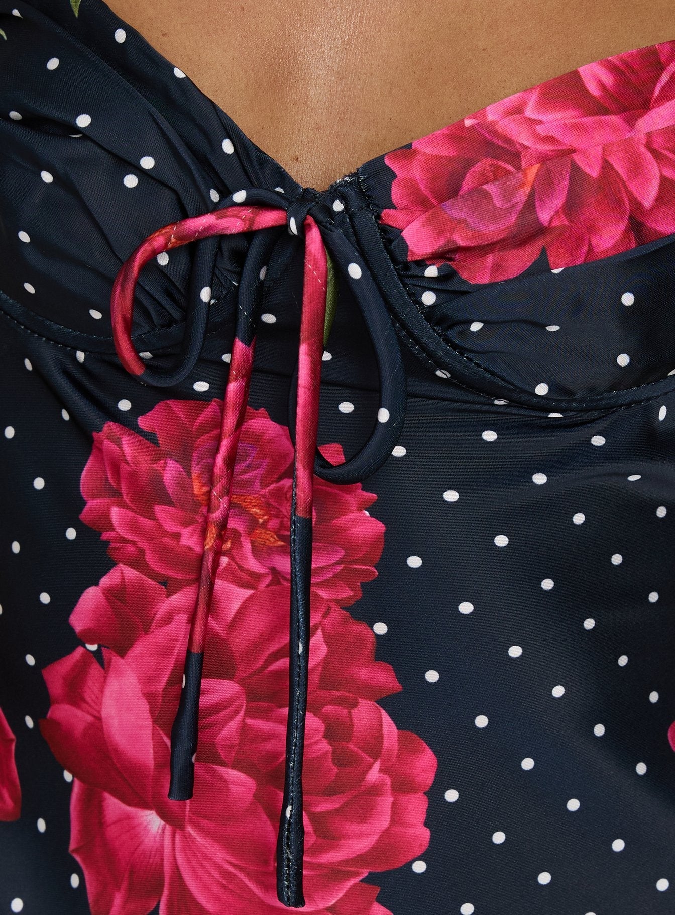 Avabelle Halter Mini Dress Black Floral - Image 6