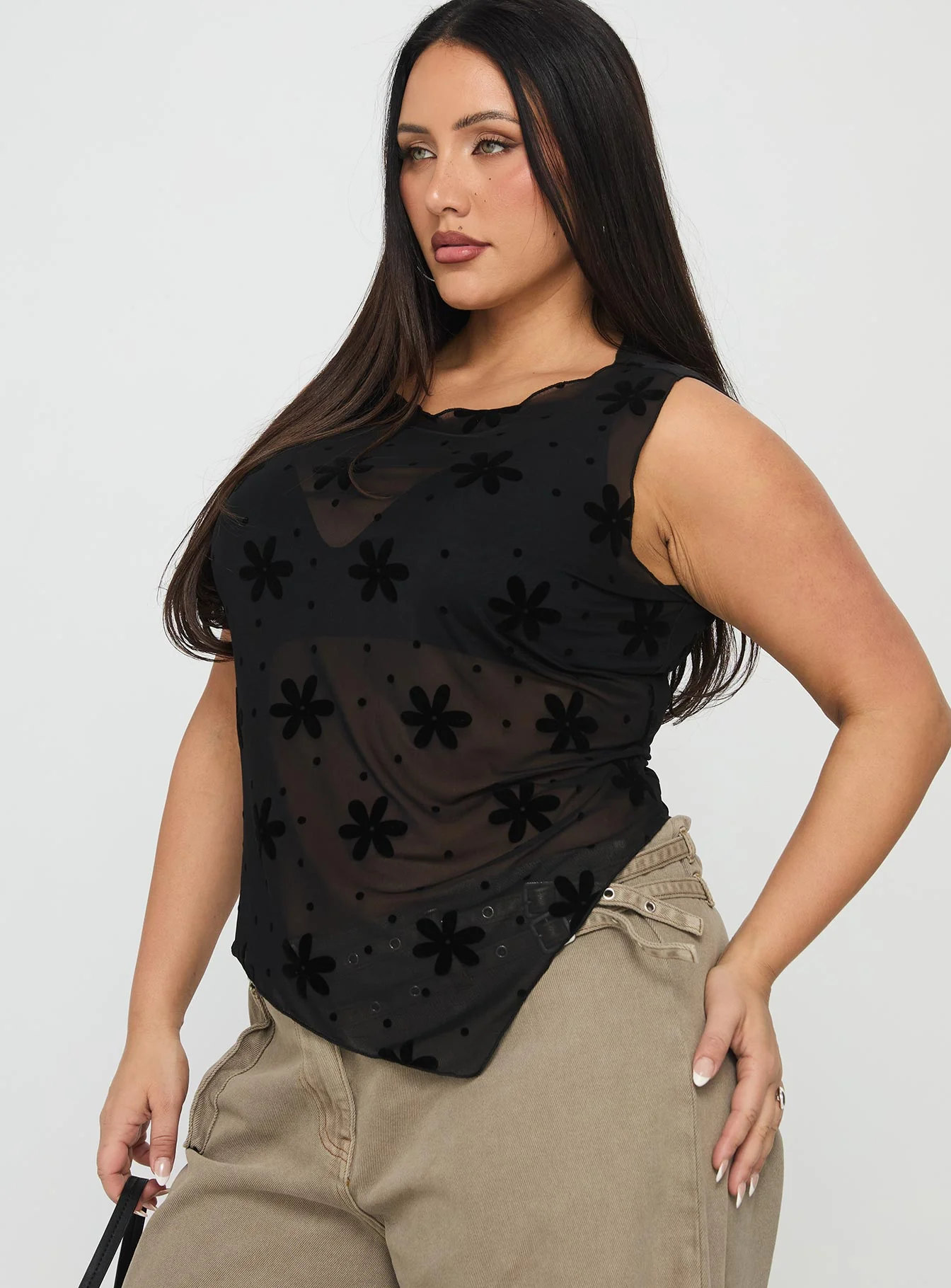 Avelaine Mesh Top Black Curve - Image 3