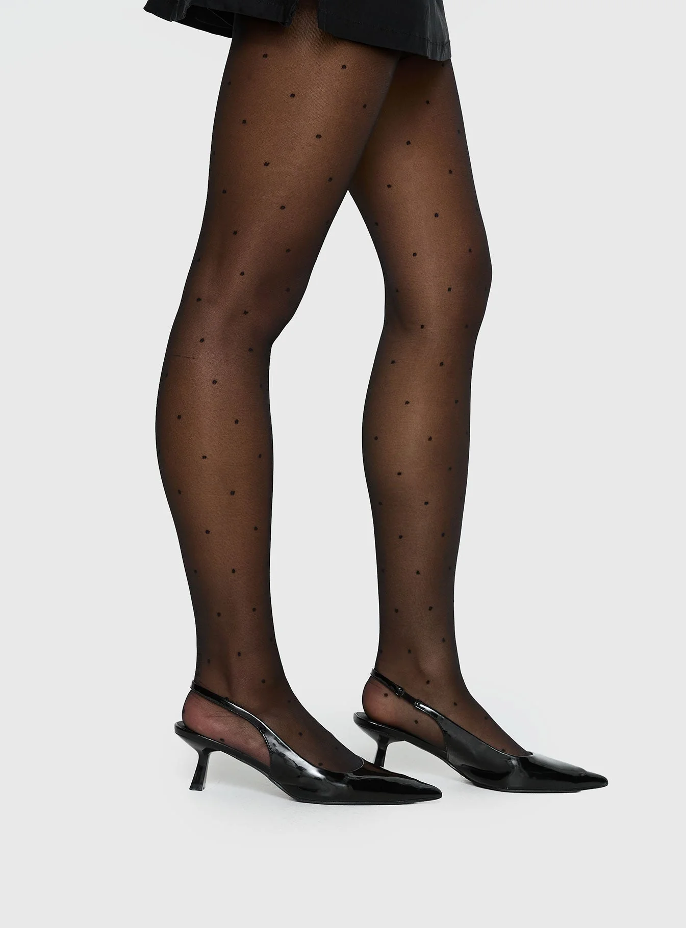 Avelaine Sheer Polka Tights Black - Image 3