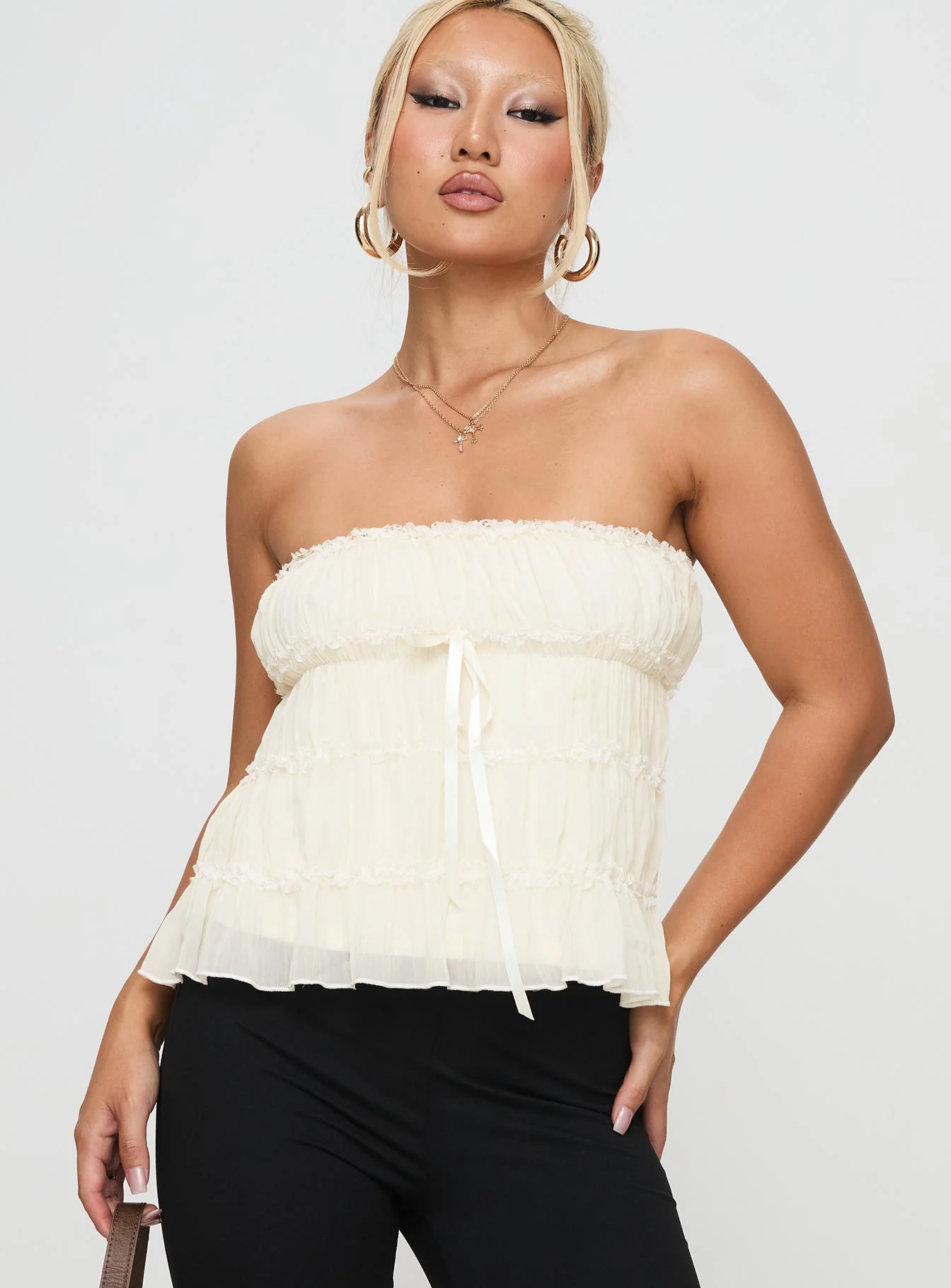 Avelina Strapless Top Cream - Image 2