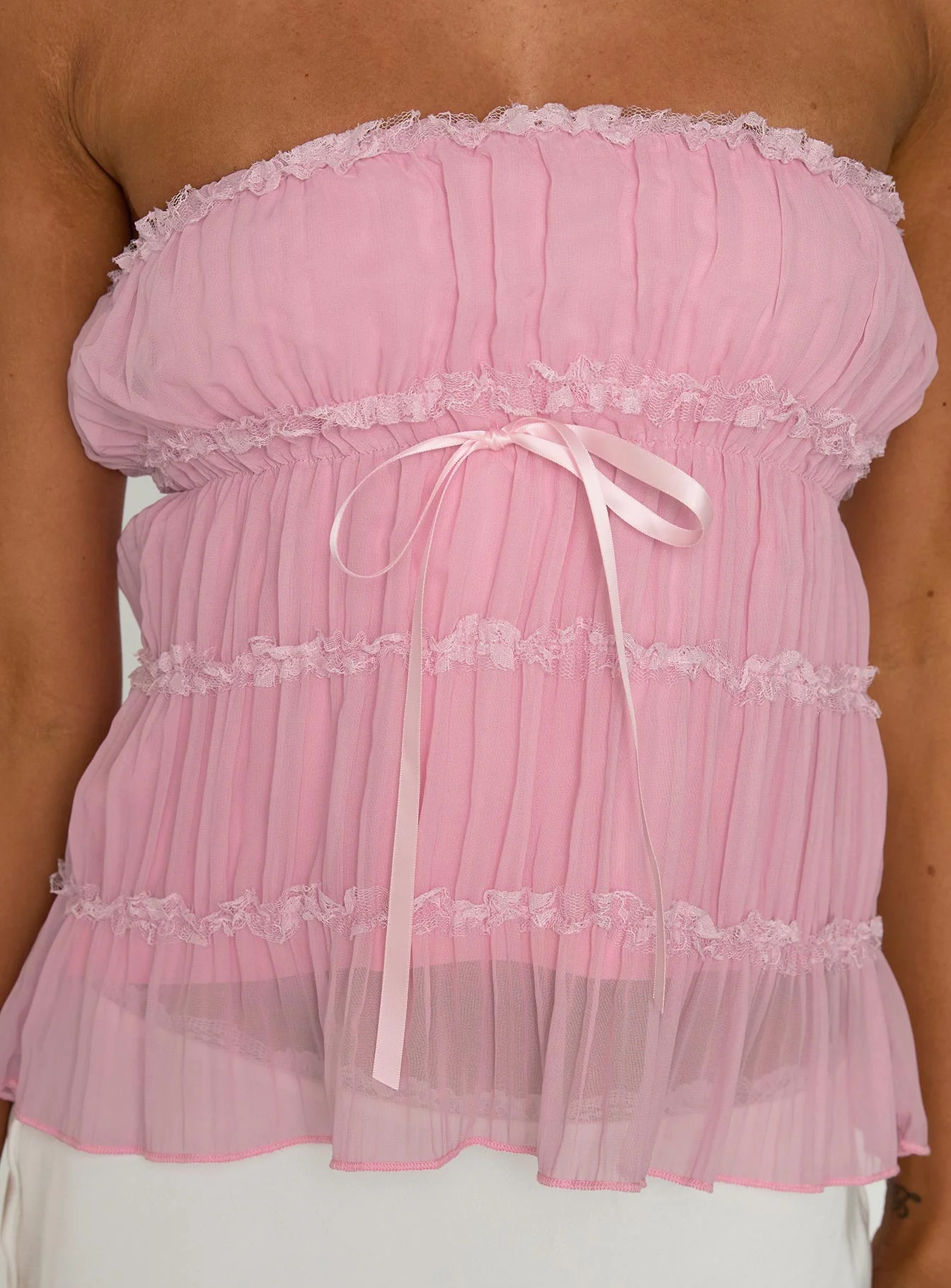 Avelina Strapless Top Pink - Image 6