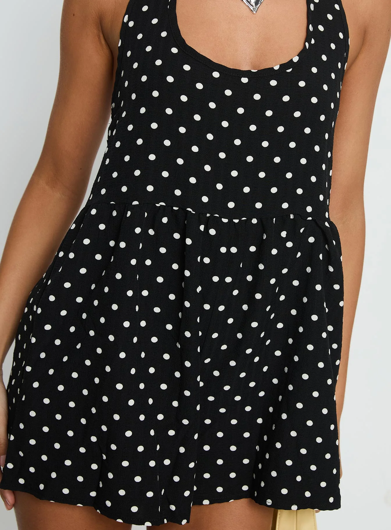 Averitt Halter Playsuit Black Polka Dot - Image 6