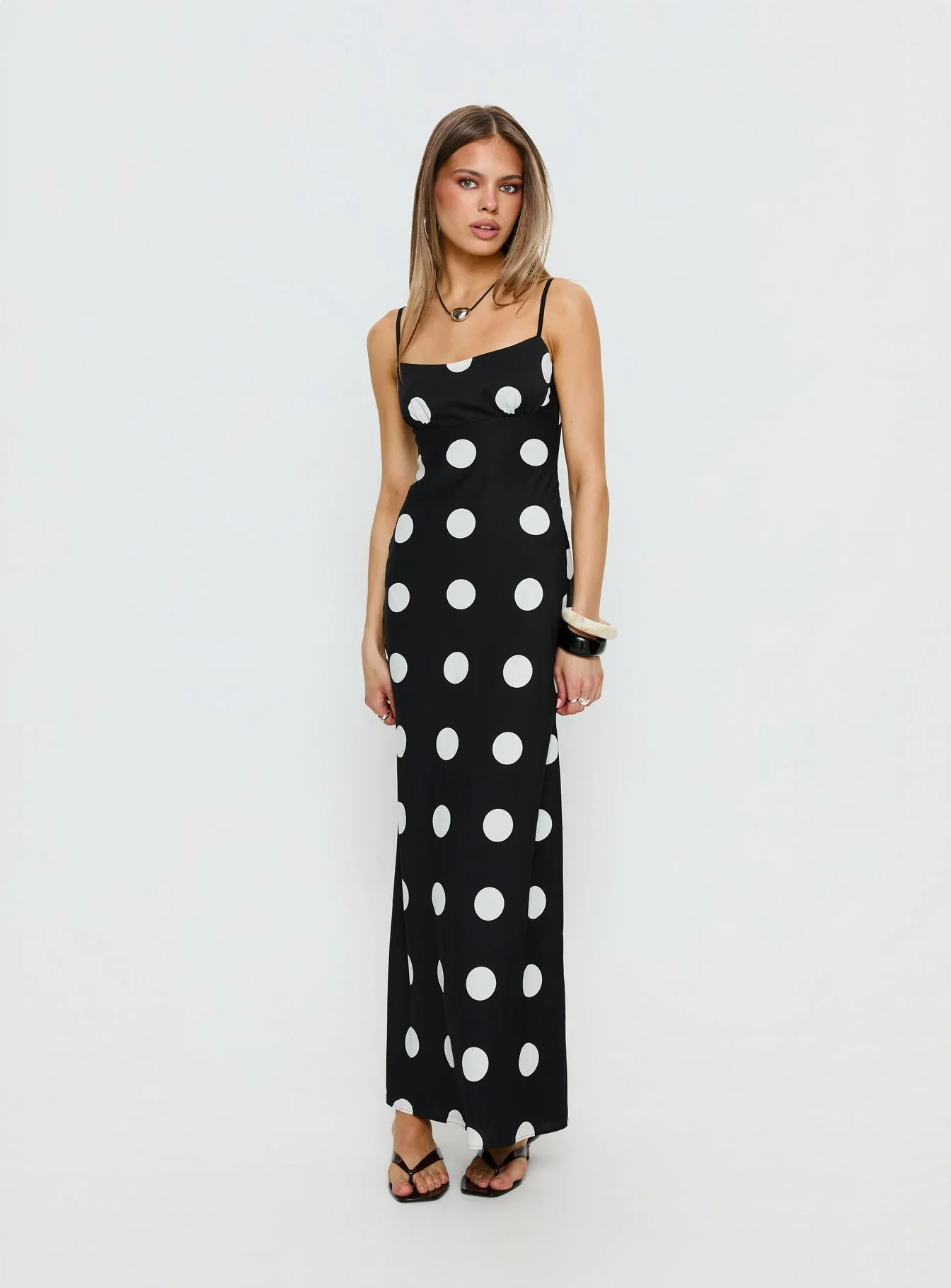 Avienna Maxi Dress Black Polka Dot - Image 2