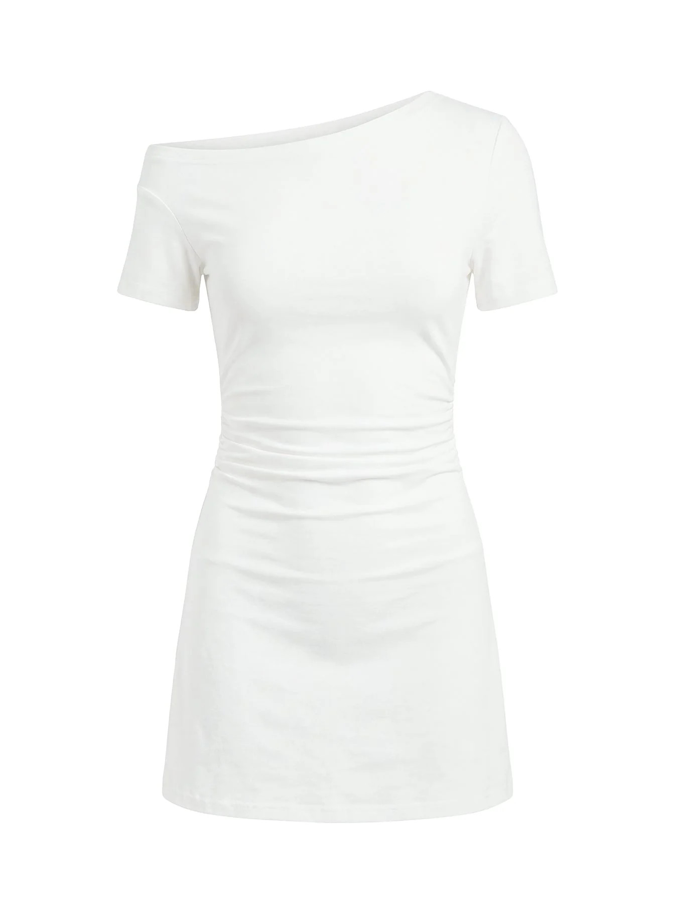 Avriana Off Shoulder T-Shirt Mini Dress White - Image 10
