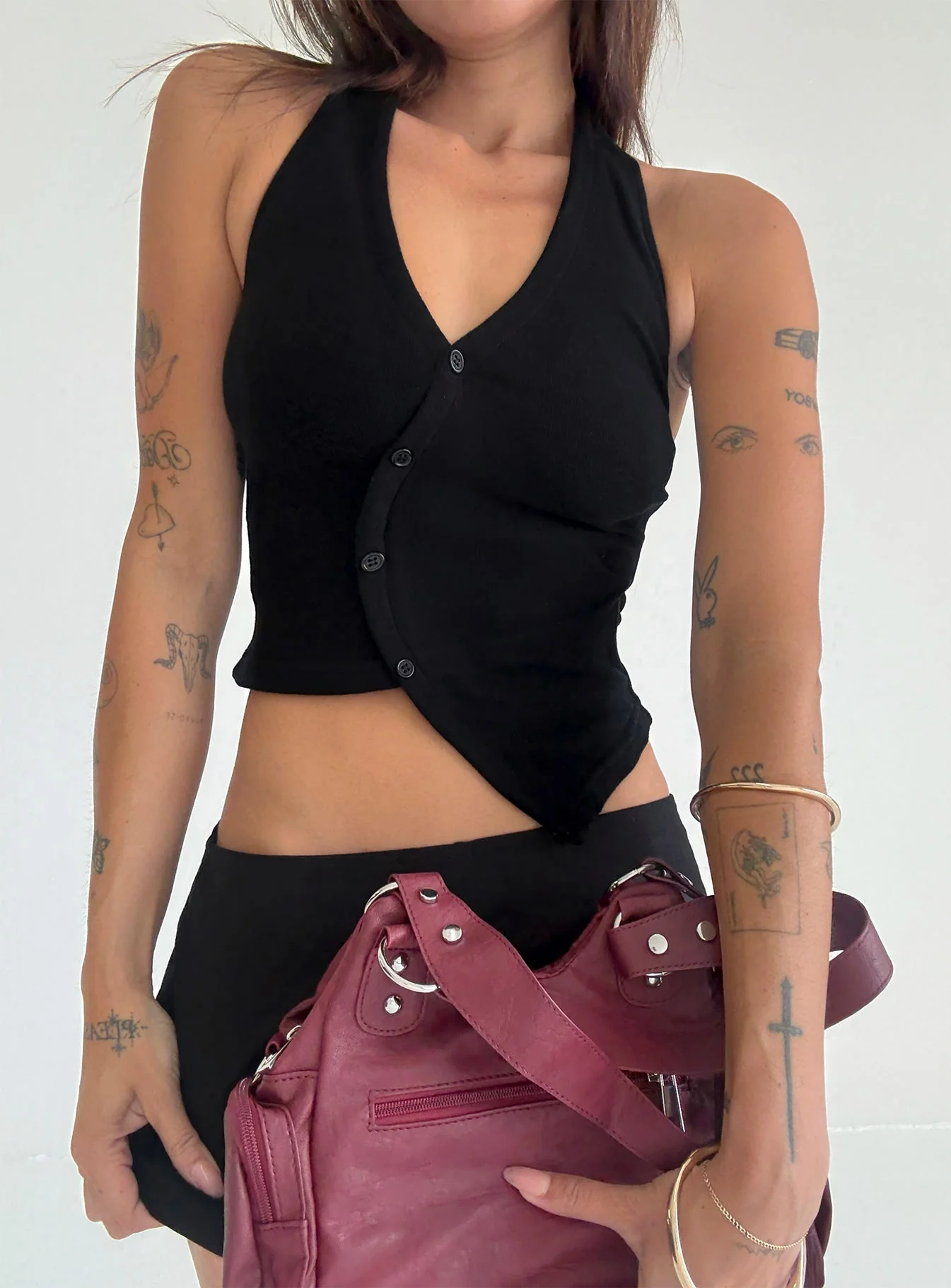 Avrilla Wrap Knit Top Black - Image 9