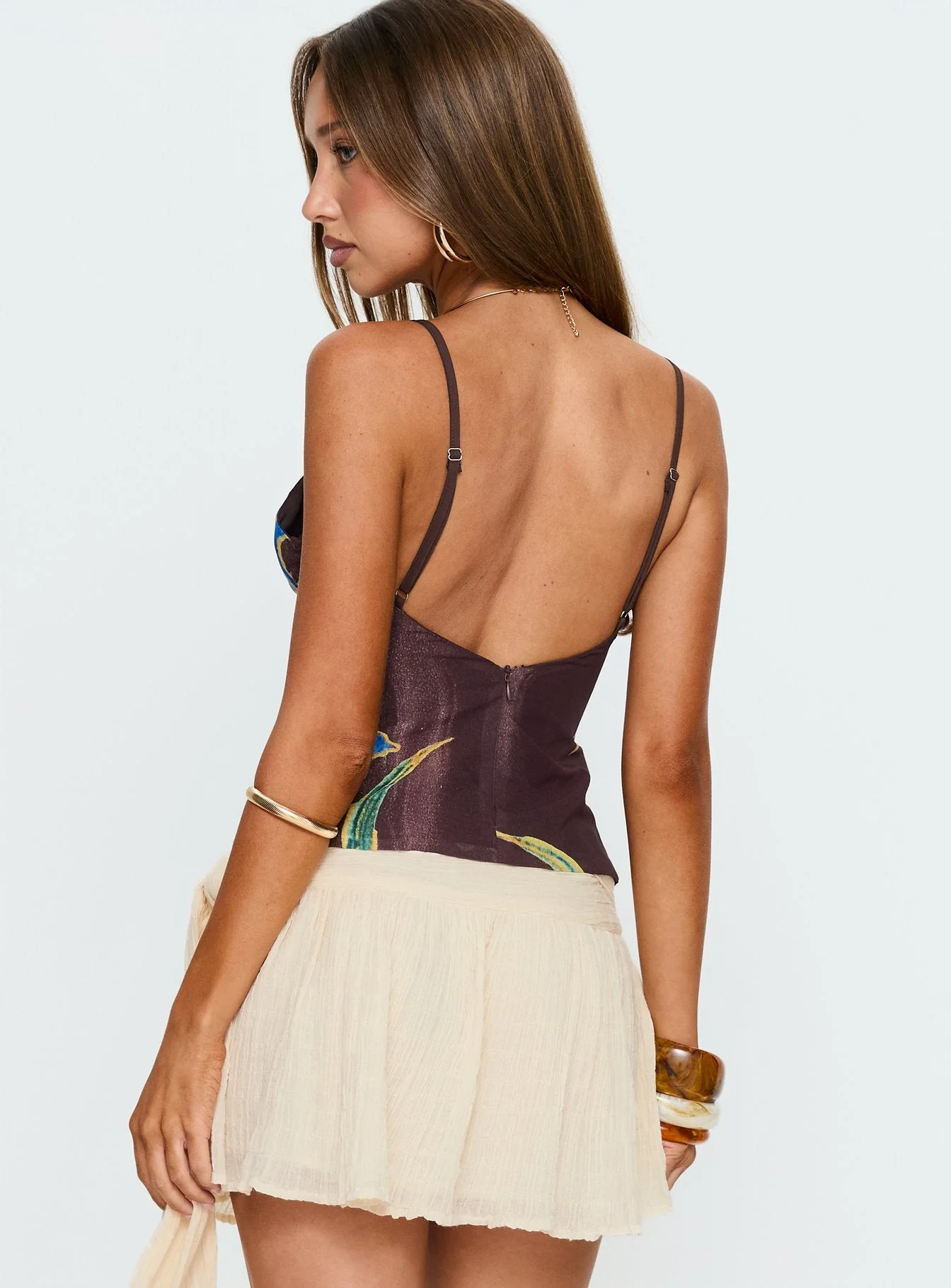 Azalee Cami Top Brown Floral - Image 5