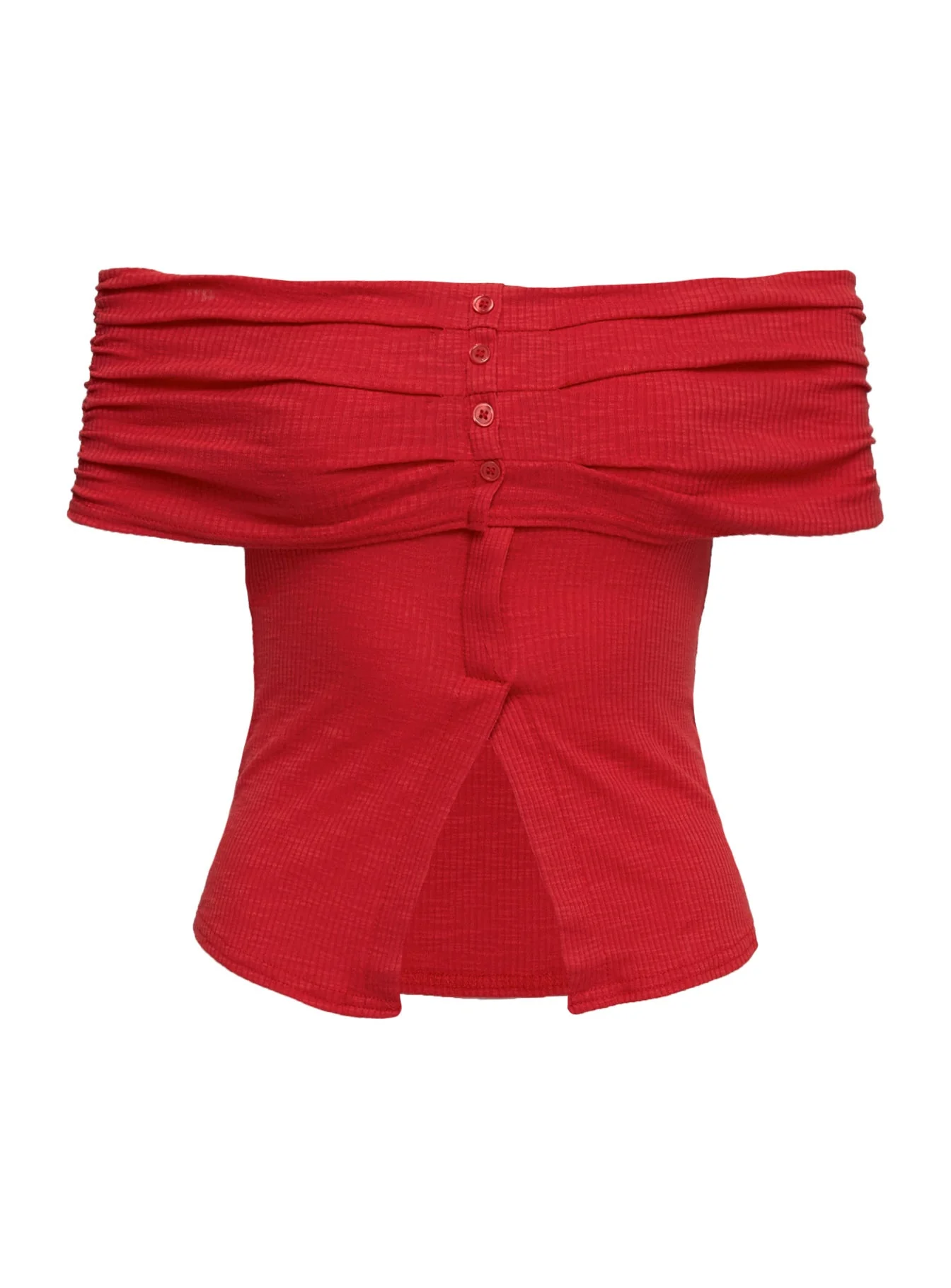 Azusa Off The Shoulder Top Red - Image 5