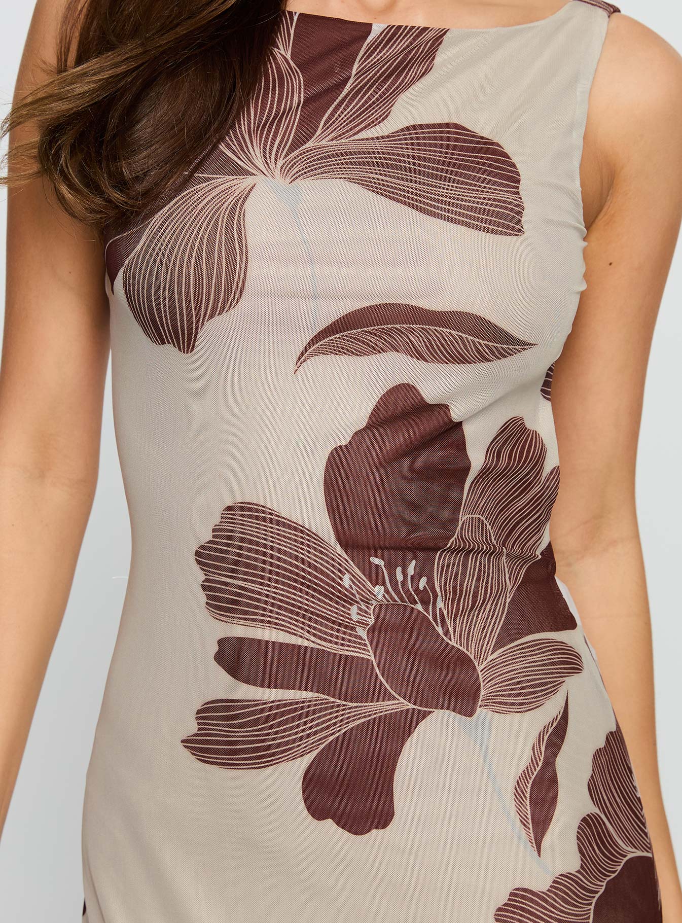 Back Again Maxi Dress Brown Floral - Image 6