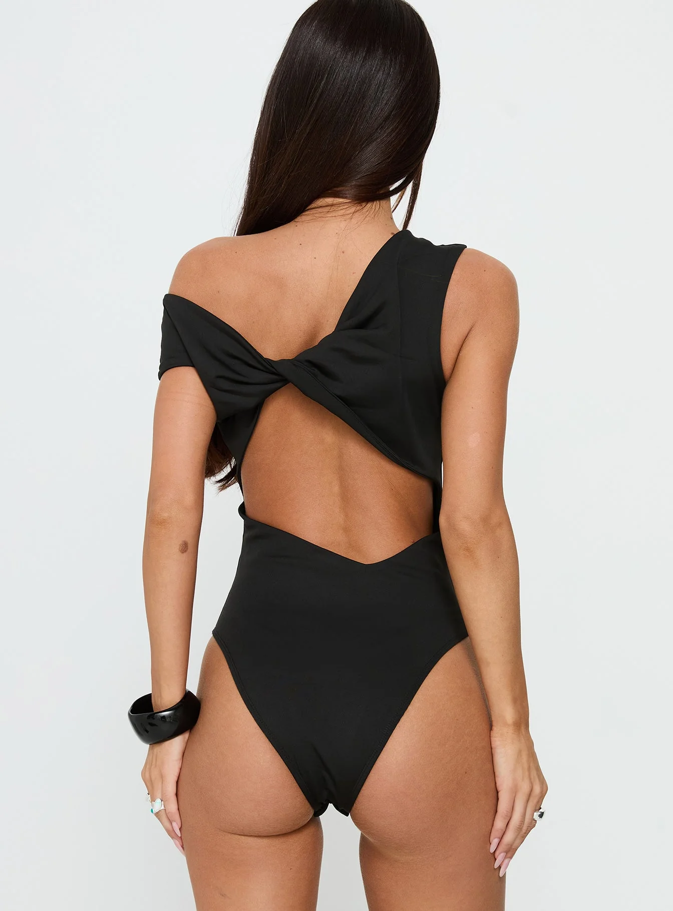 Back To Back Off Shoulder Twist Back Bodysuit Black - Image 7