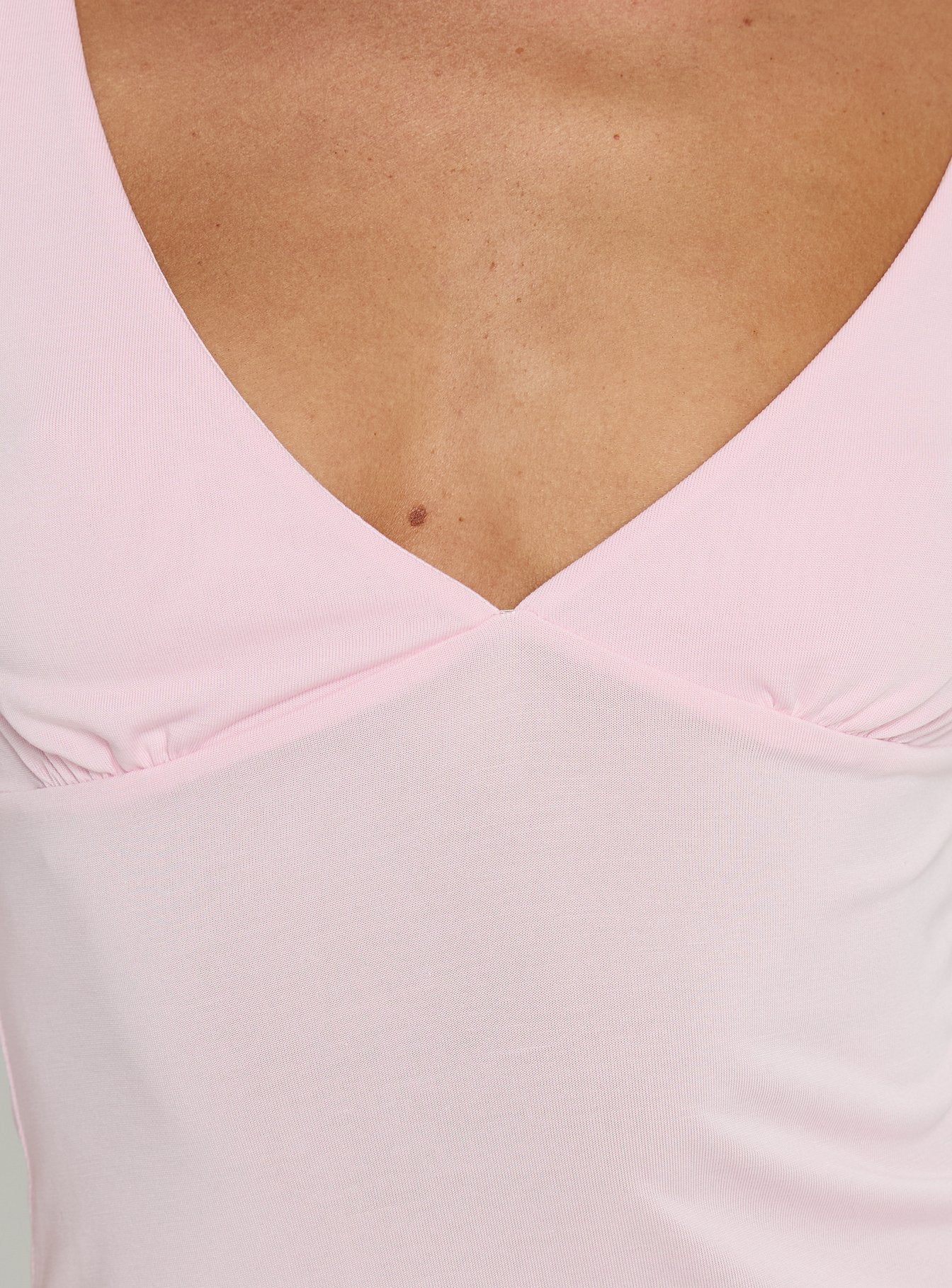 Back To Friends V Neck 3/4 Sleeve Top Pink - Image 6