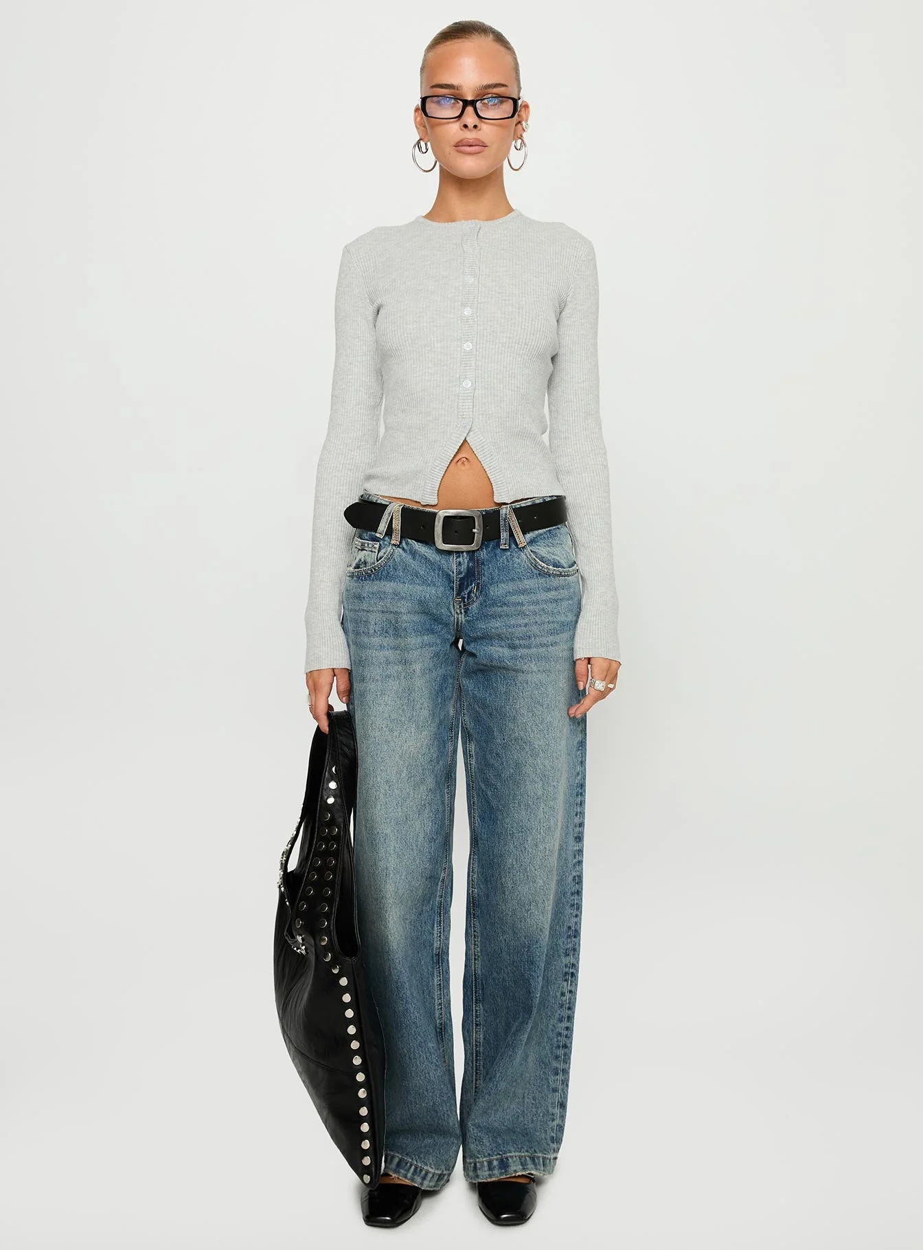 Backbone Low Rise Straight Leg Jeans Mid Blue - Image 7