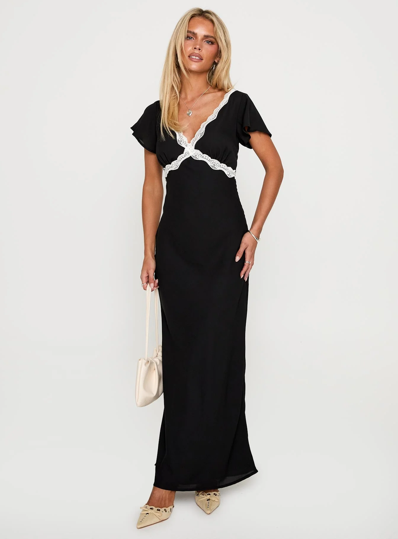 Barbarita Lace Maxi Dress Black - Image 2