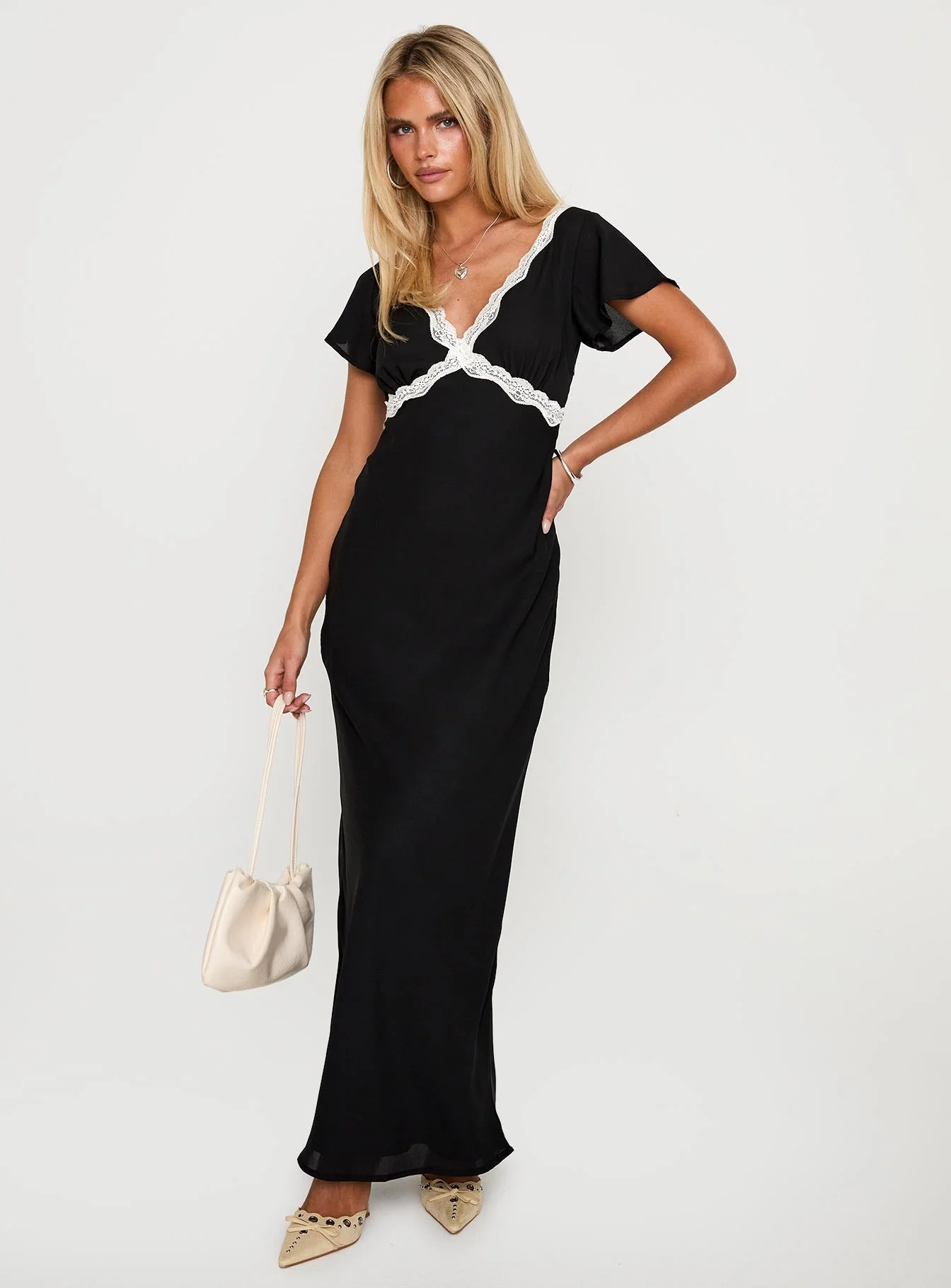 Barbarita Lace Maxi Dress Black - Image 3
