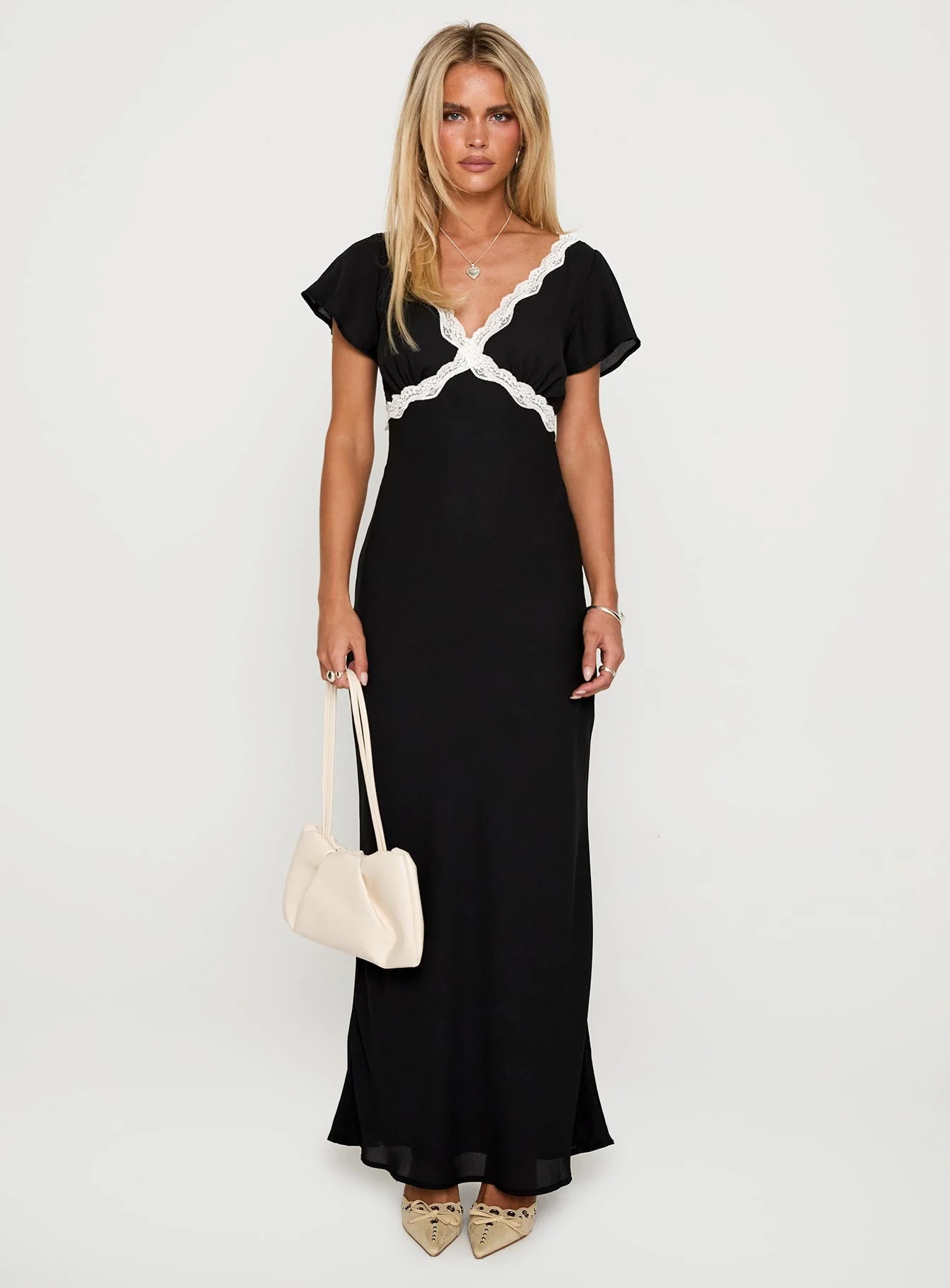 Barbarita Lace Maxi Dress Black - Image 7