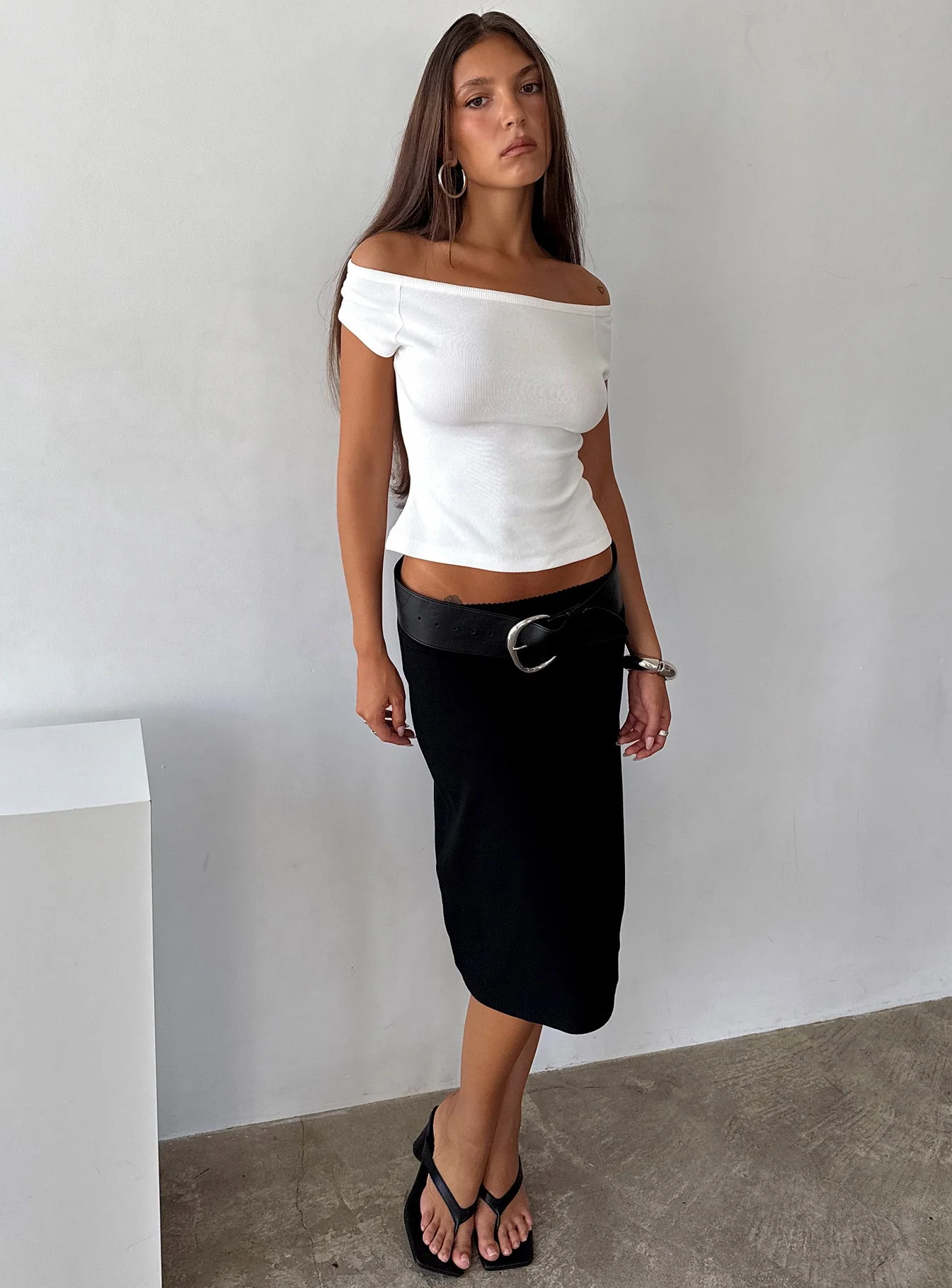 Baseline Boat Neck Rib Top White - Image 9