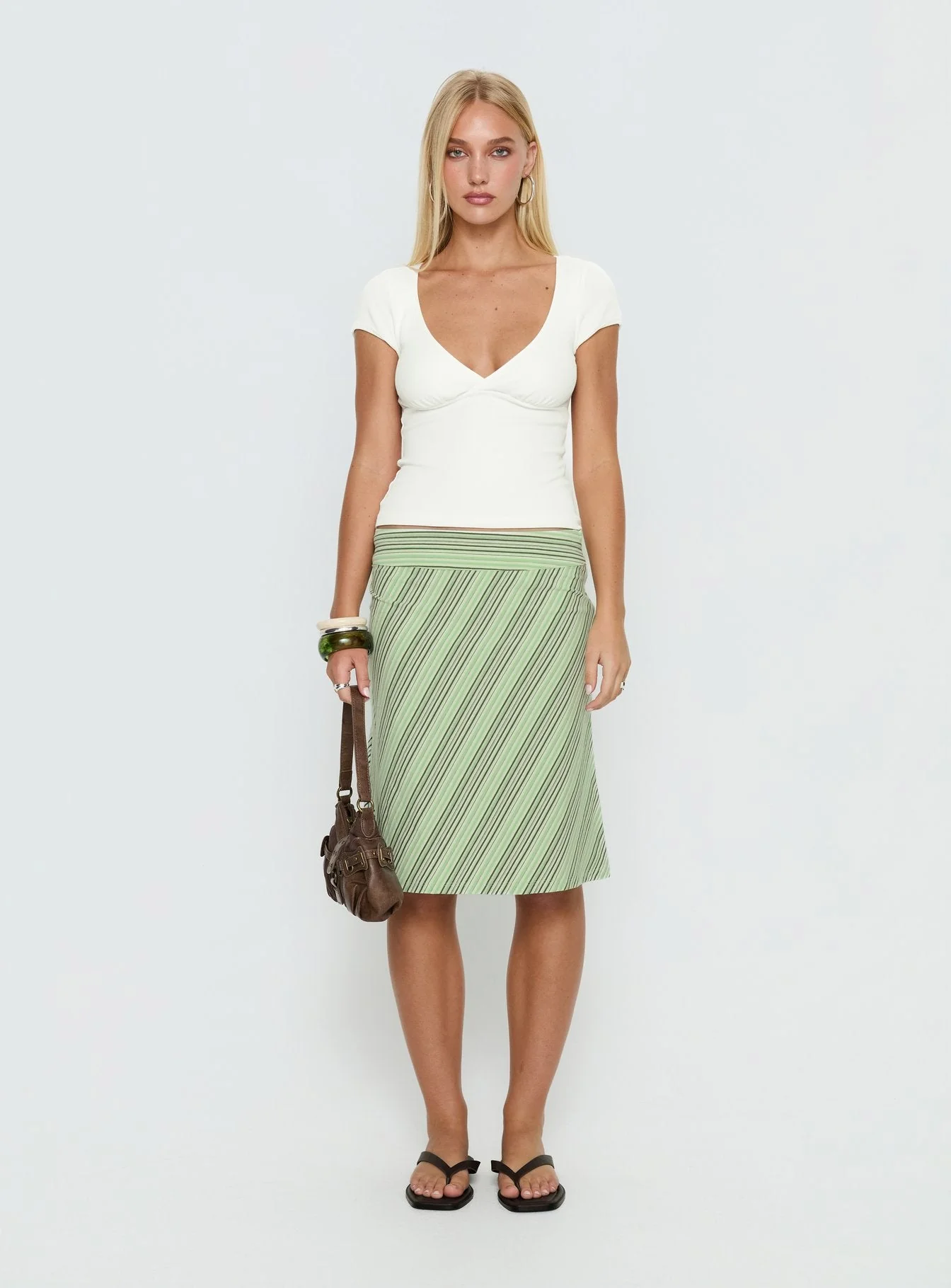 Baseline Cross Over Cap Sleeve Top White - Image 7