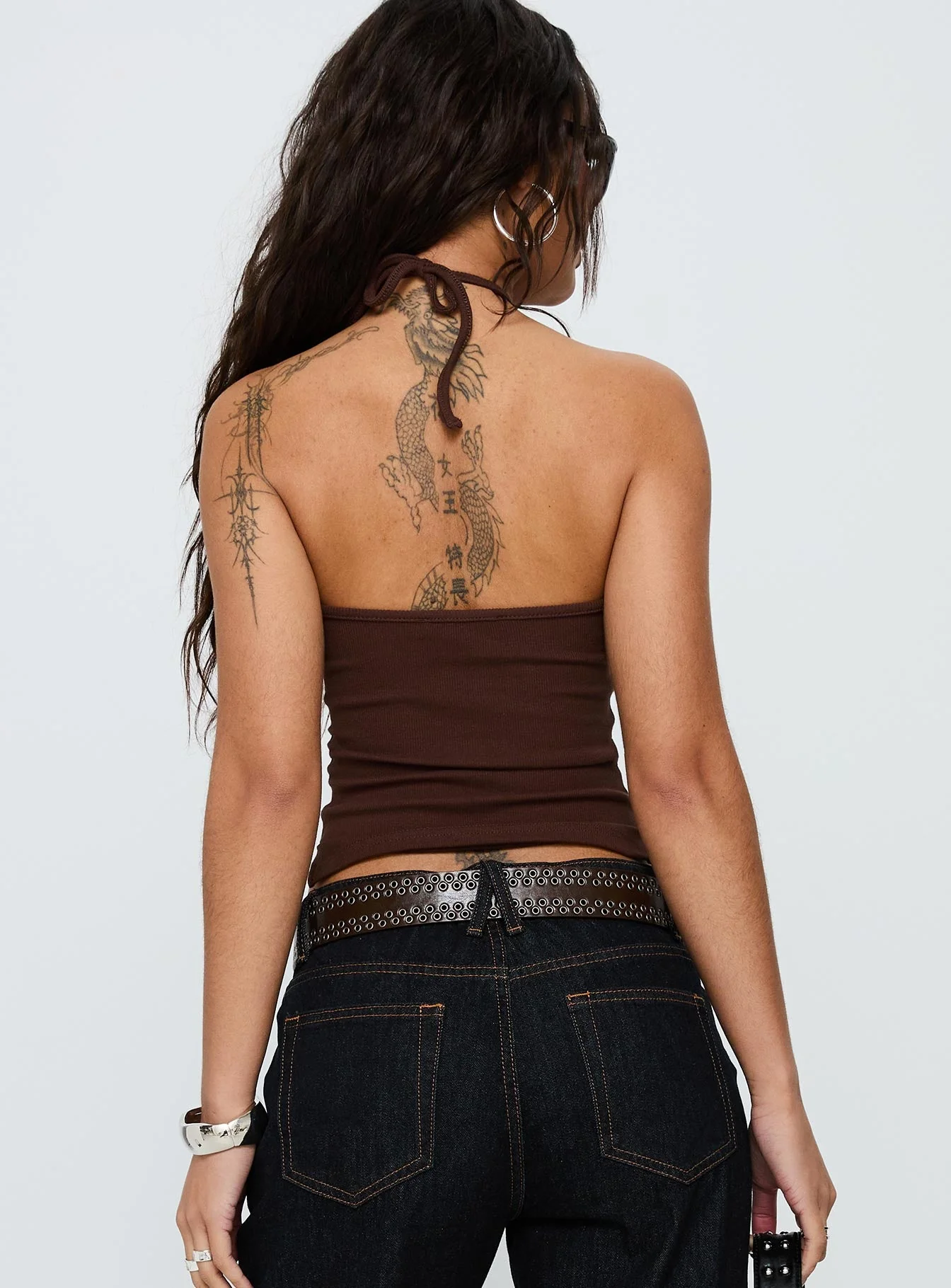 Baseline Halter Rib Top Chocolate - Image 5