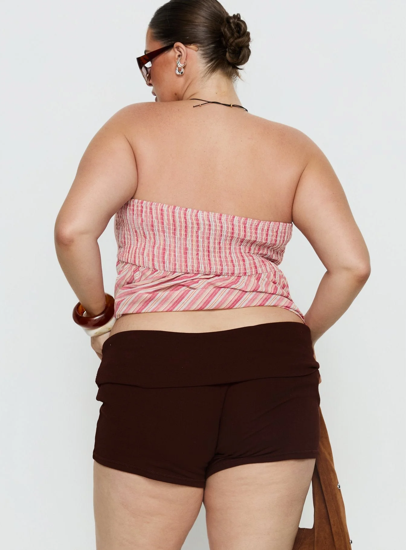Baseline Low Rise Rib Shorts Chocolate Curve - Image 5